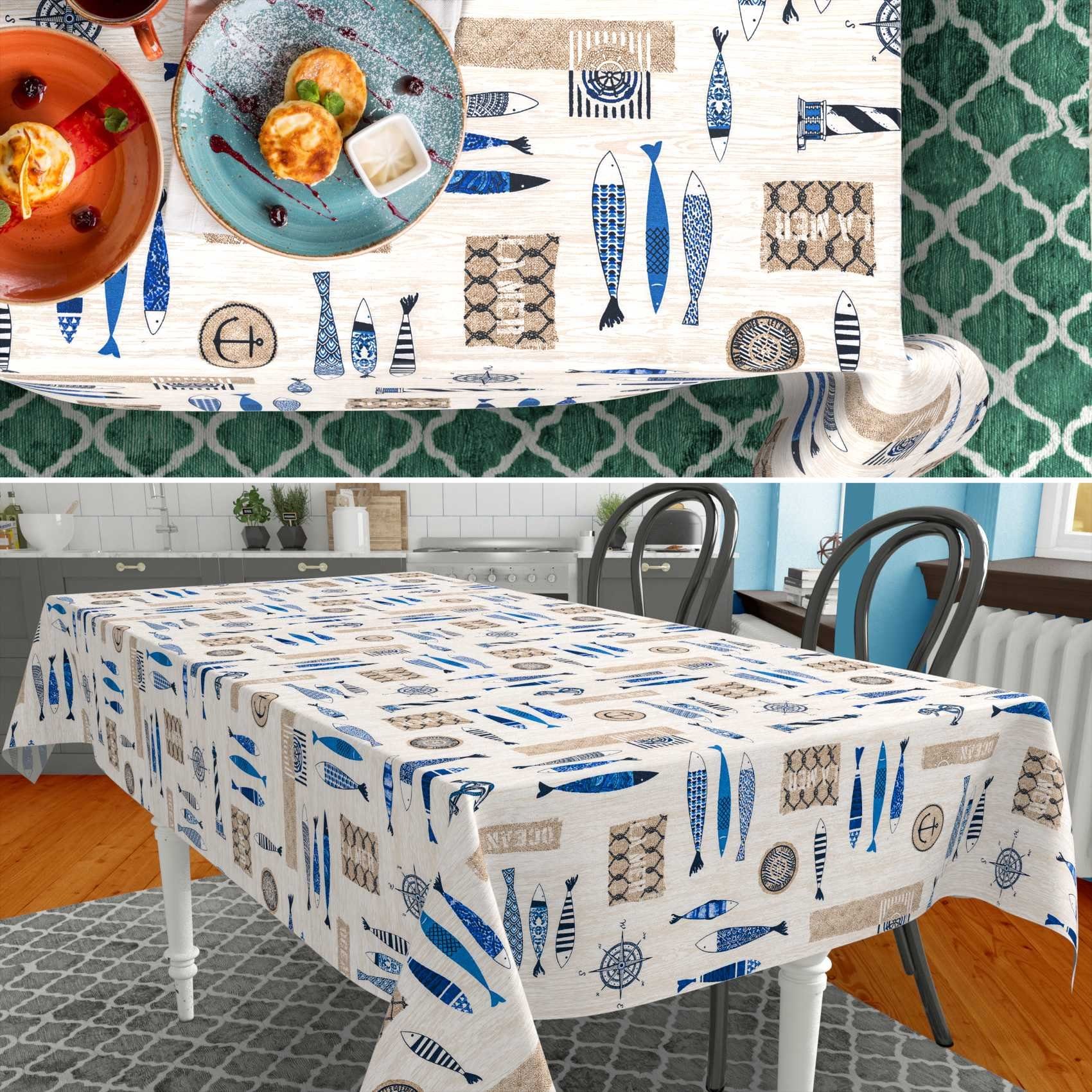 ANRO Tischdecke aus Stoff mit Exclusivem Motiv wasserabweisend Tischtuch Ti günstig online kaufen