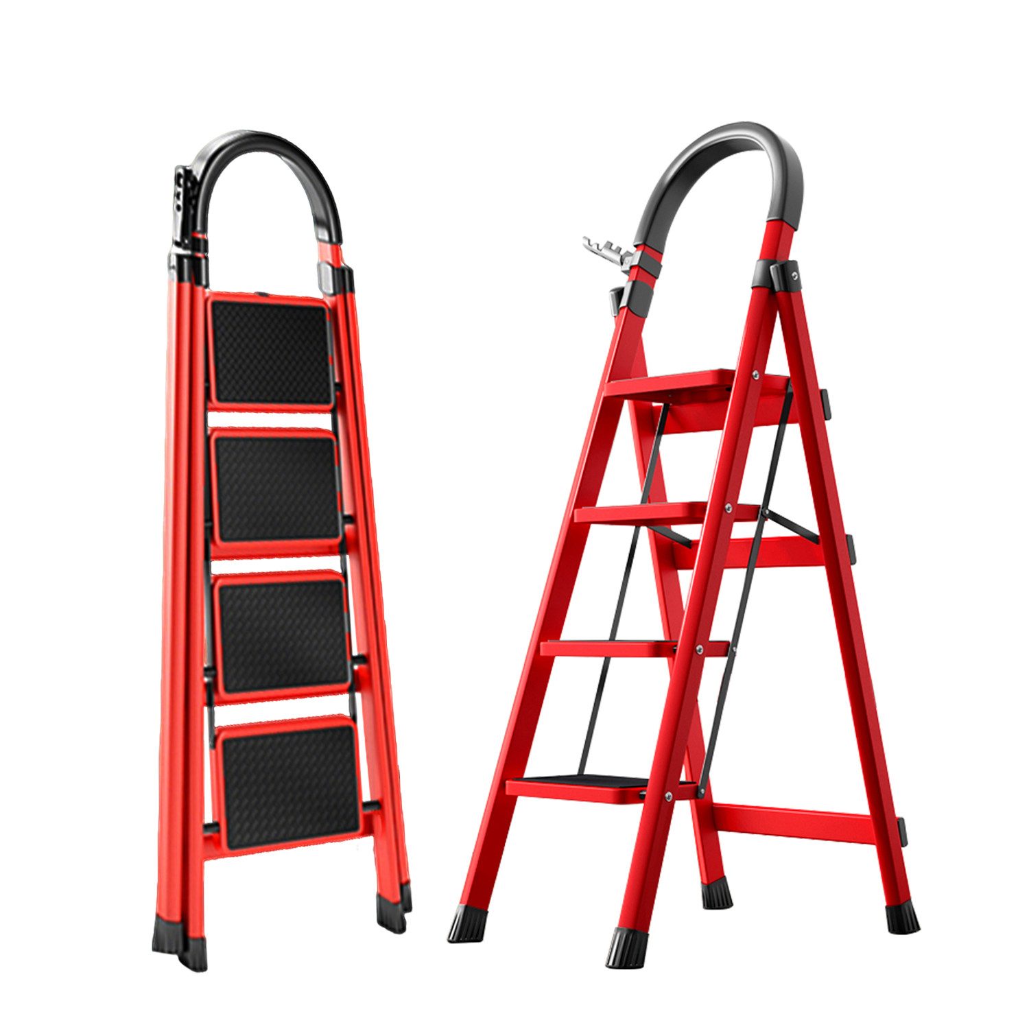 FOXSPORT Stehleiter ARK09, Trittleiter, Haushaltsleiter 3-5 Stufen, Klappleiter, Multifunktionsleiter, Arbeitsleiter klappbar, bis 150 kg, stabil