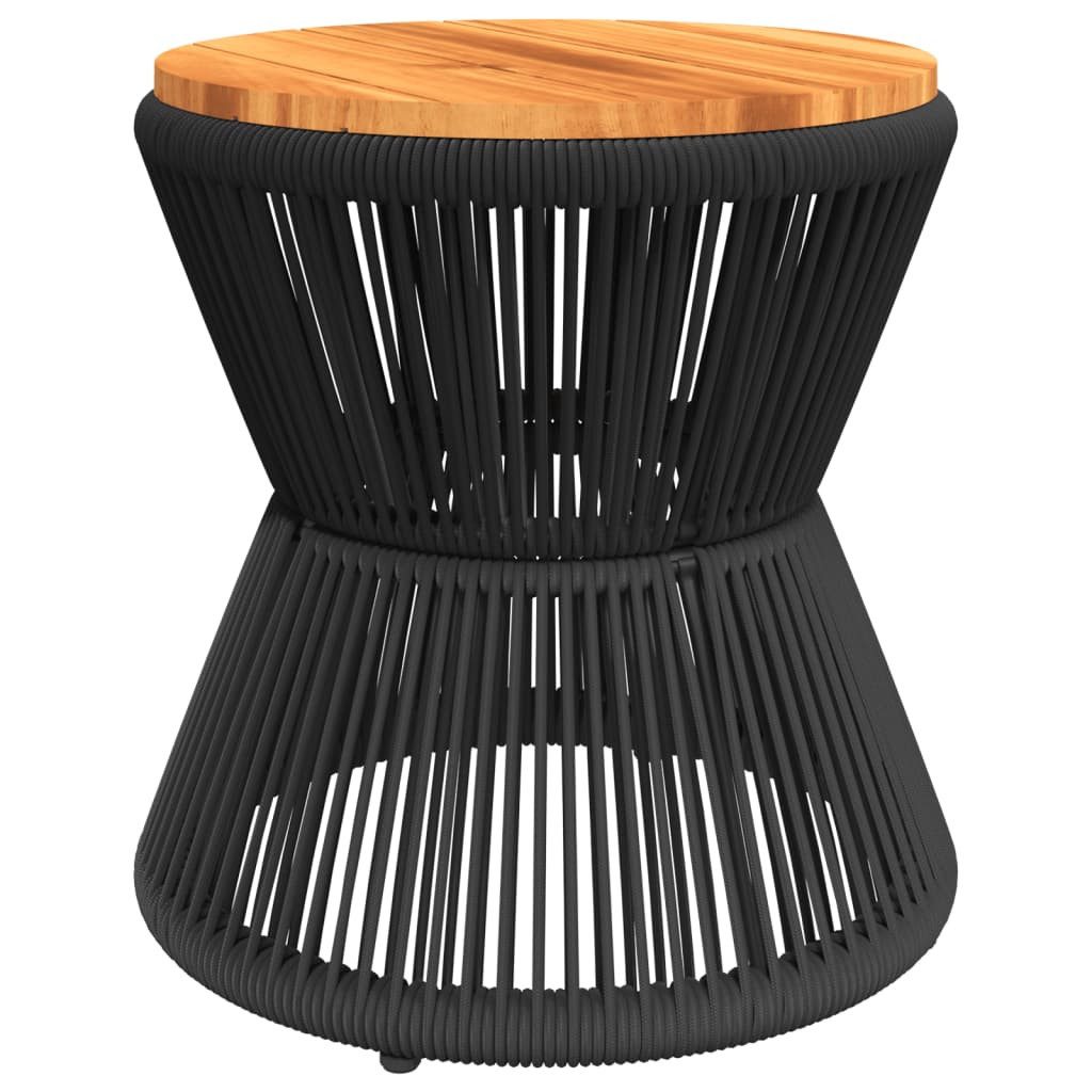 vidaXL Gartentisch Couchtisch mit Drahtgestell Schwarz Ø 45x44 cm nholz (1-St)