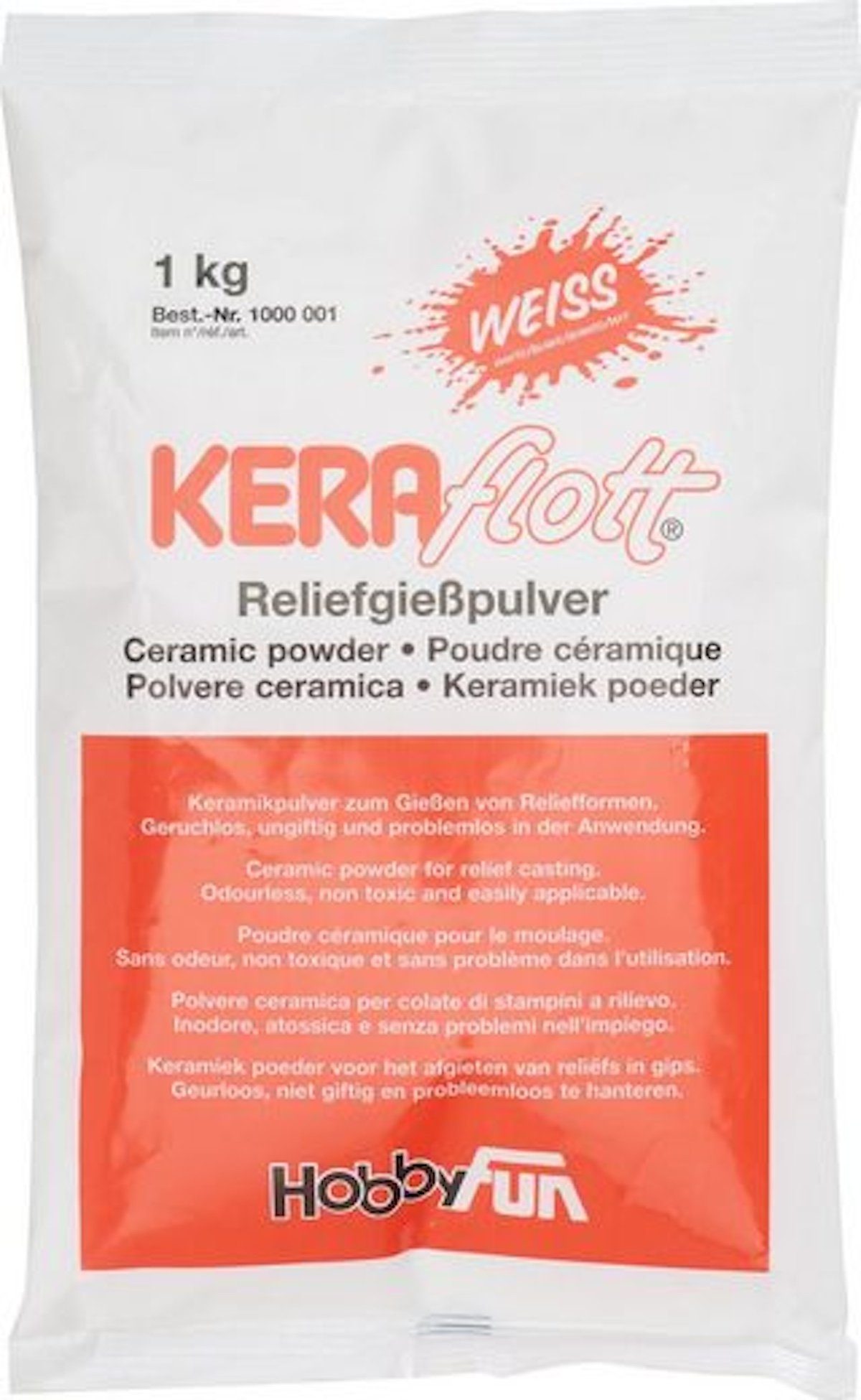 HobbyFun Modelliermasse HobbyFun Keraflott Gießmasse 1kg (Packung)