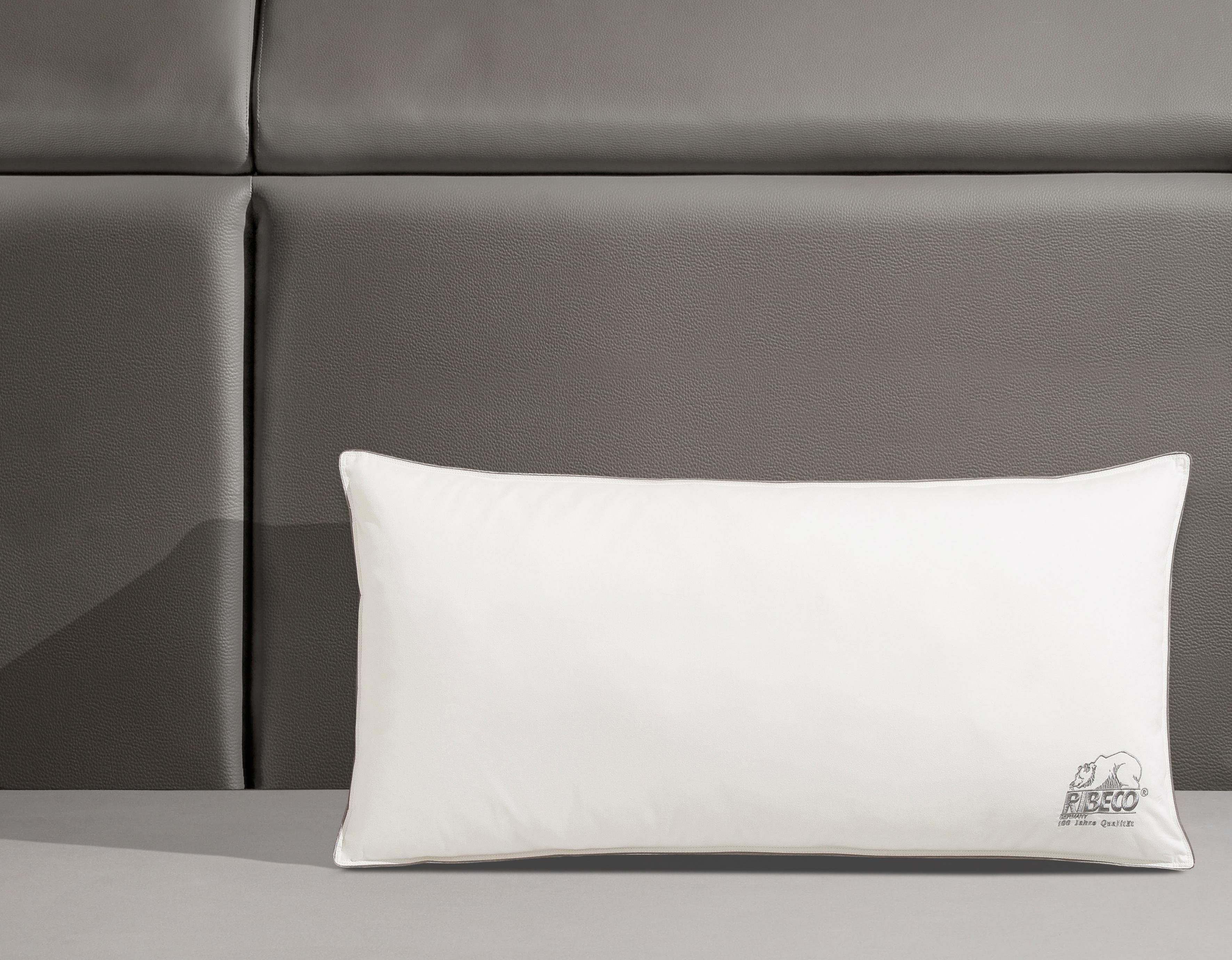 RIBECO Microfaserkissen Marie, Kissen 40x80 cm & 80x80 cm im Spar-Set erhältlich!, Füllung: 100% Polyester, Bezug: 100% Baumwolle, Spar-Set, Kopfkissen-Set, flauschig &