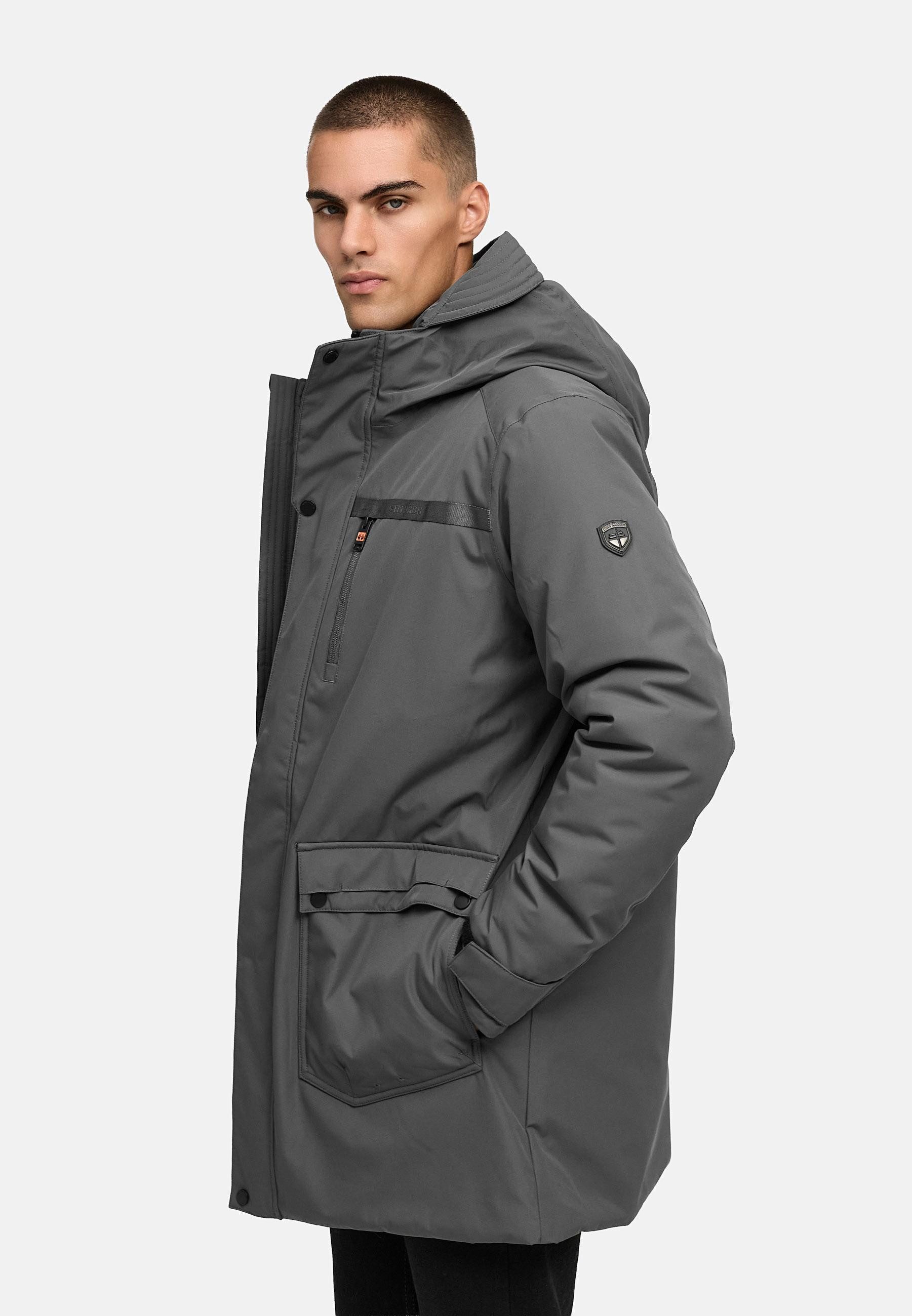 Stone Harbour Wintermantel Netaan XX Herren Kurzmantel mit kuscheliger Kapuze