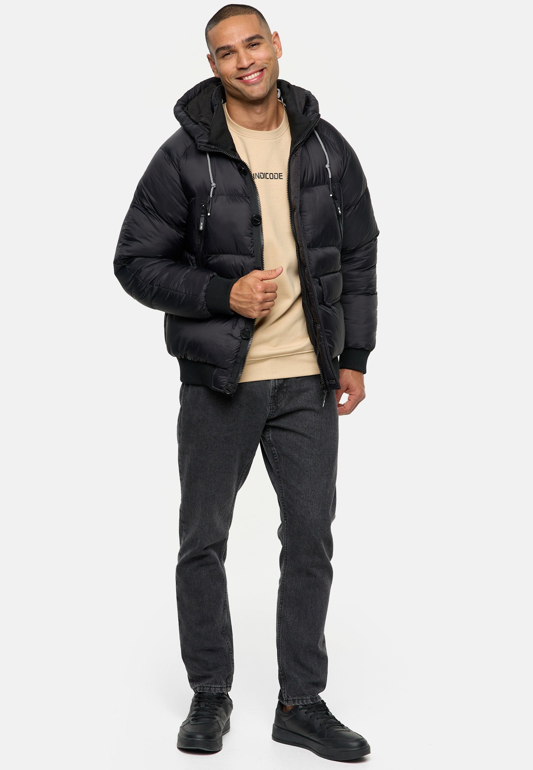 Indicode Steppjacke Herren INPaulix Herrenjacke Daunen-Optik
