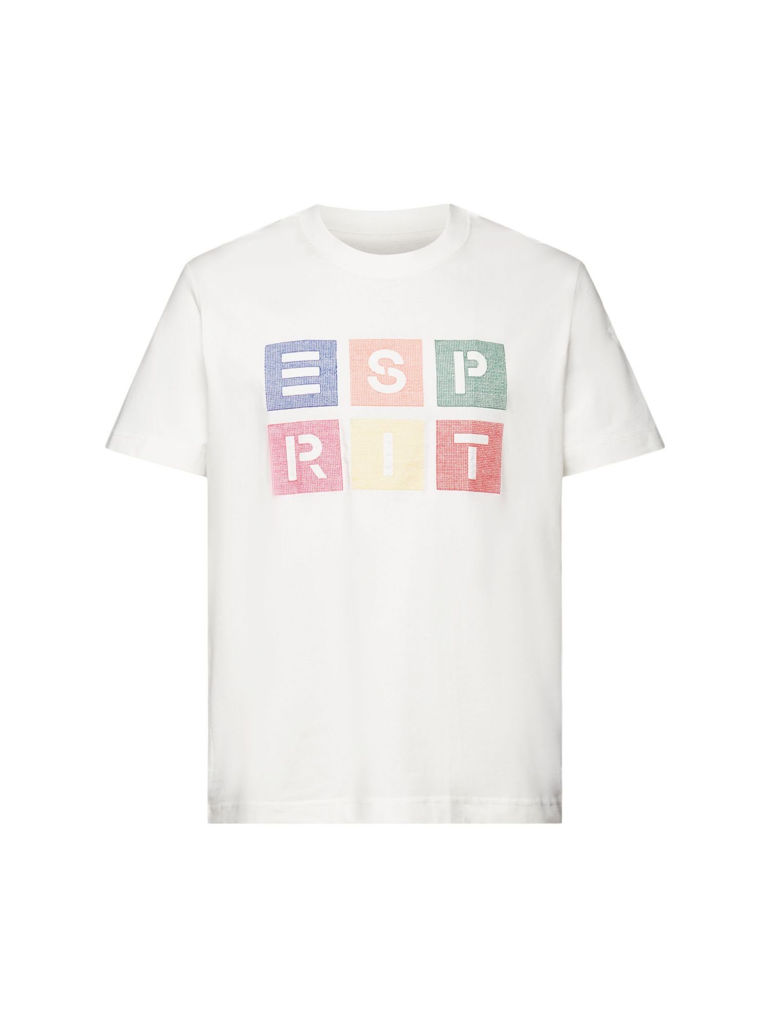Esprit T-Shirt Baumwoll-T-Shirt mit Logoprint (1-tlg) OFF WHITE