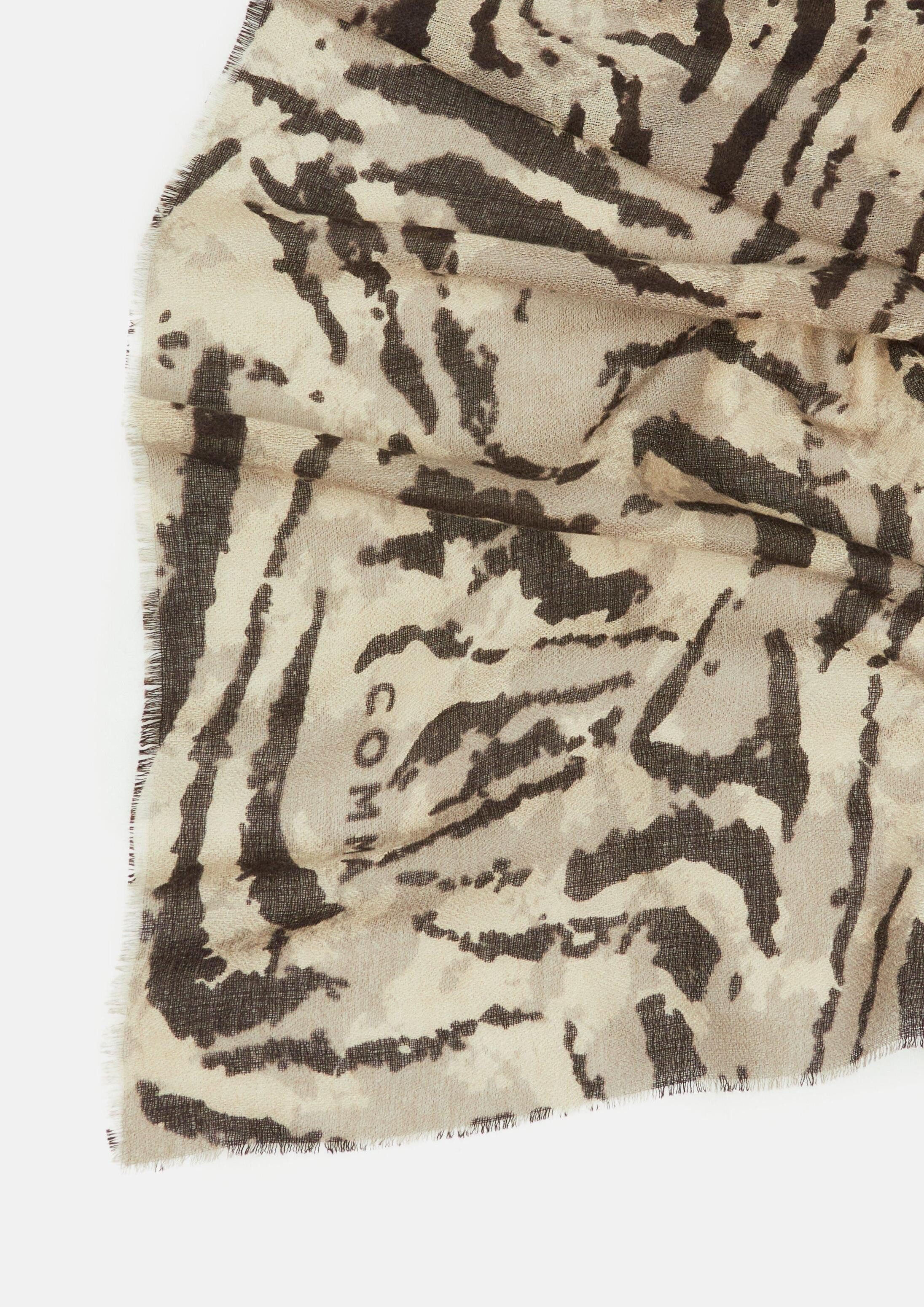 comma Schal Tuch, Wollmix-Tuch mit Animal-Print