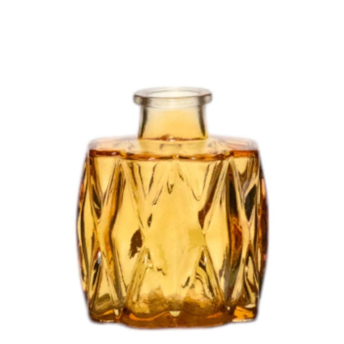 INNA-Glas Dekovase Glasvase FIZZY, mit Rillen, gelb-transparent, 7x5x8cm