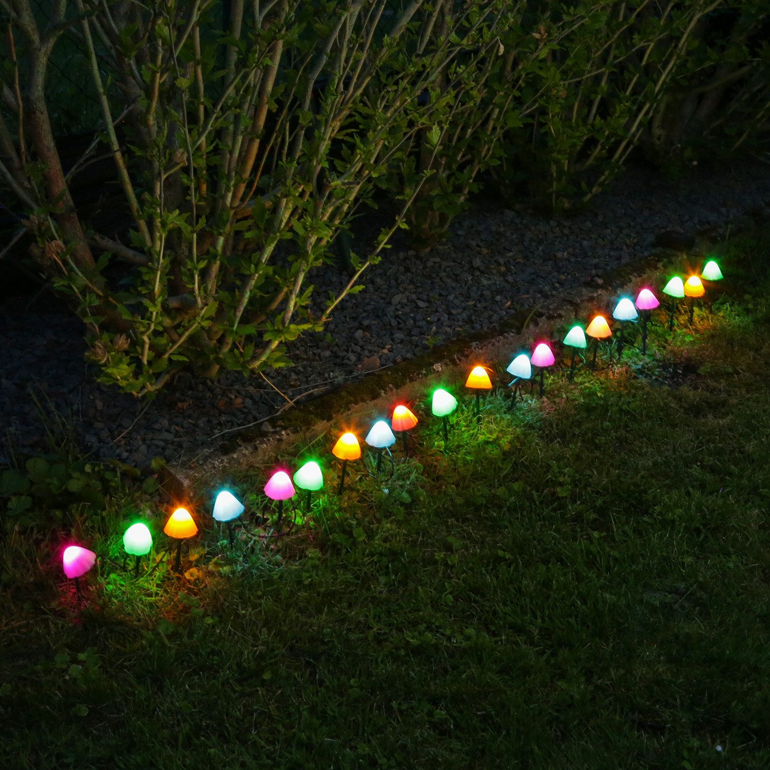 MARELIDA LED-Lichterkette Mini Pilze 20 Gartenstecker Gartendeko 8 Funkt. T günstig online kaufen