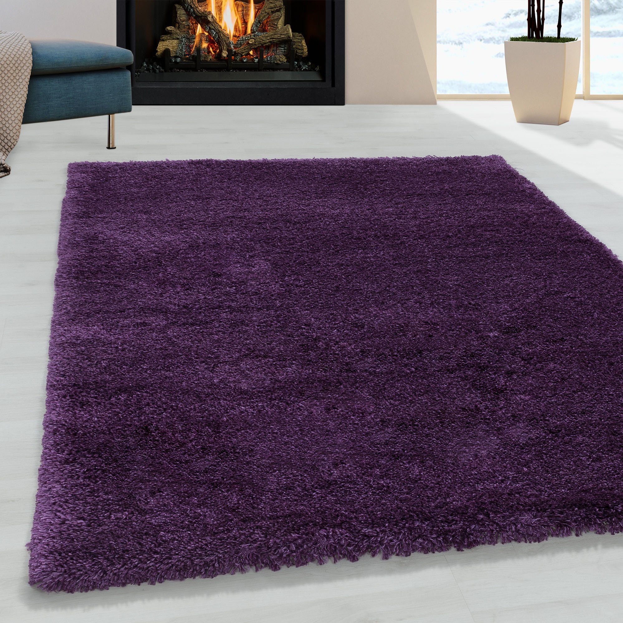 Ayyildiz Teppiche Hochflor-Teppich FLUFFY 3500, auch als Läufer und in Rund, rechteckig, Höhe: 50 mm, Langflor, Shaggy, uni, robust, Wohnzimmer