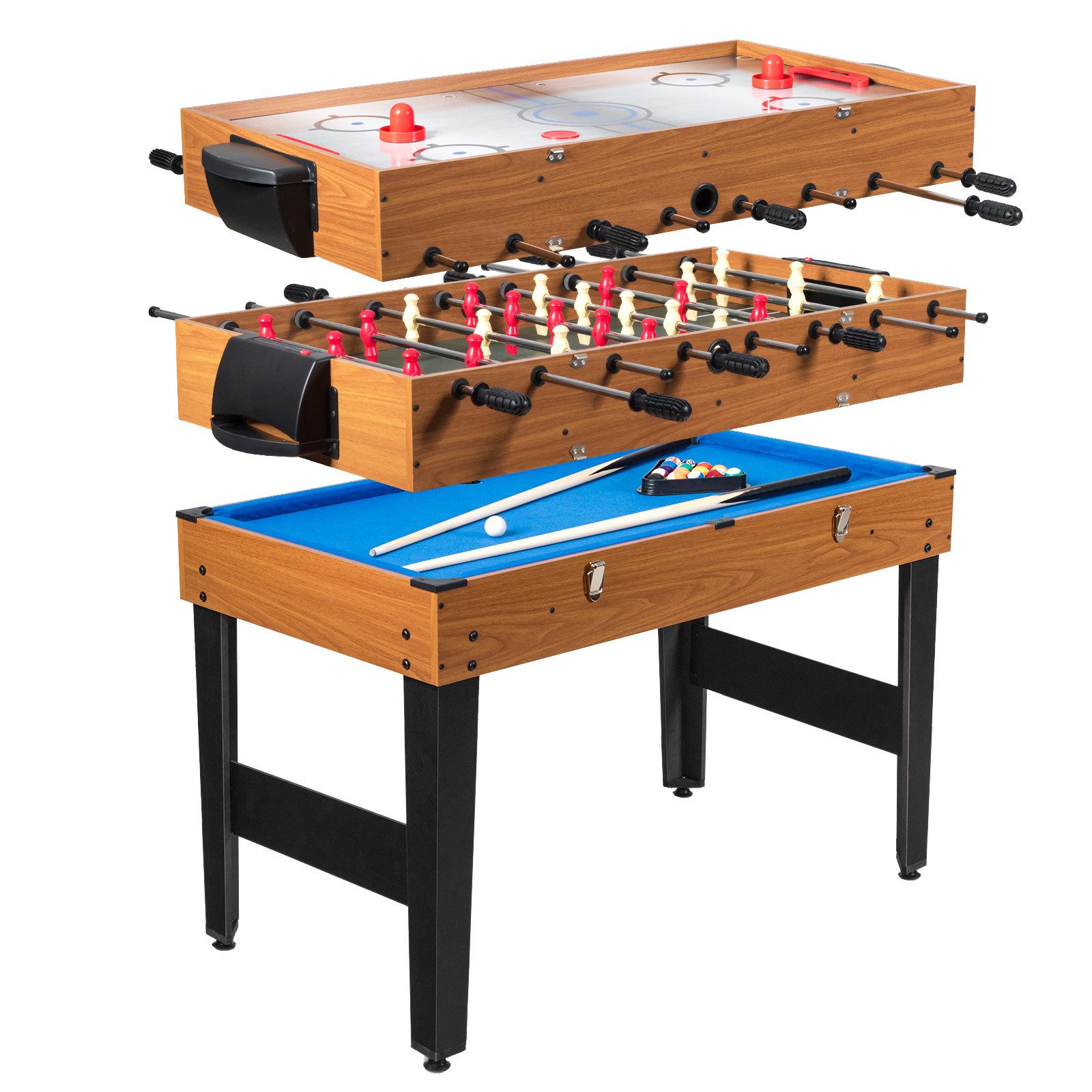 COSTWAY Spieltisch, Multifunktionstisch für Kinder, Erwachsene, Holz, natur