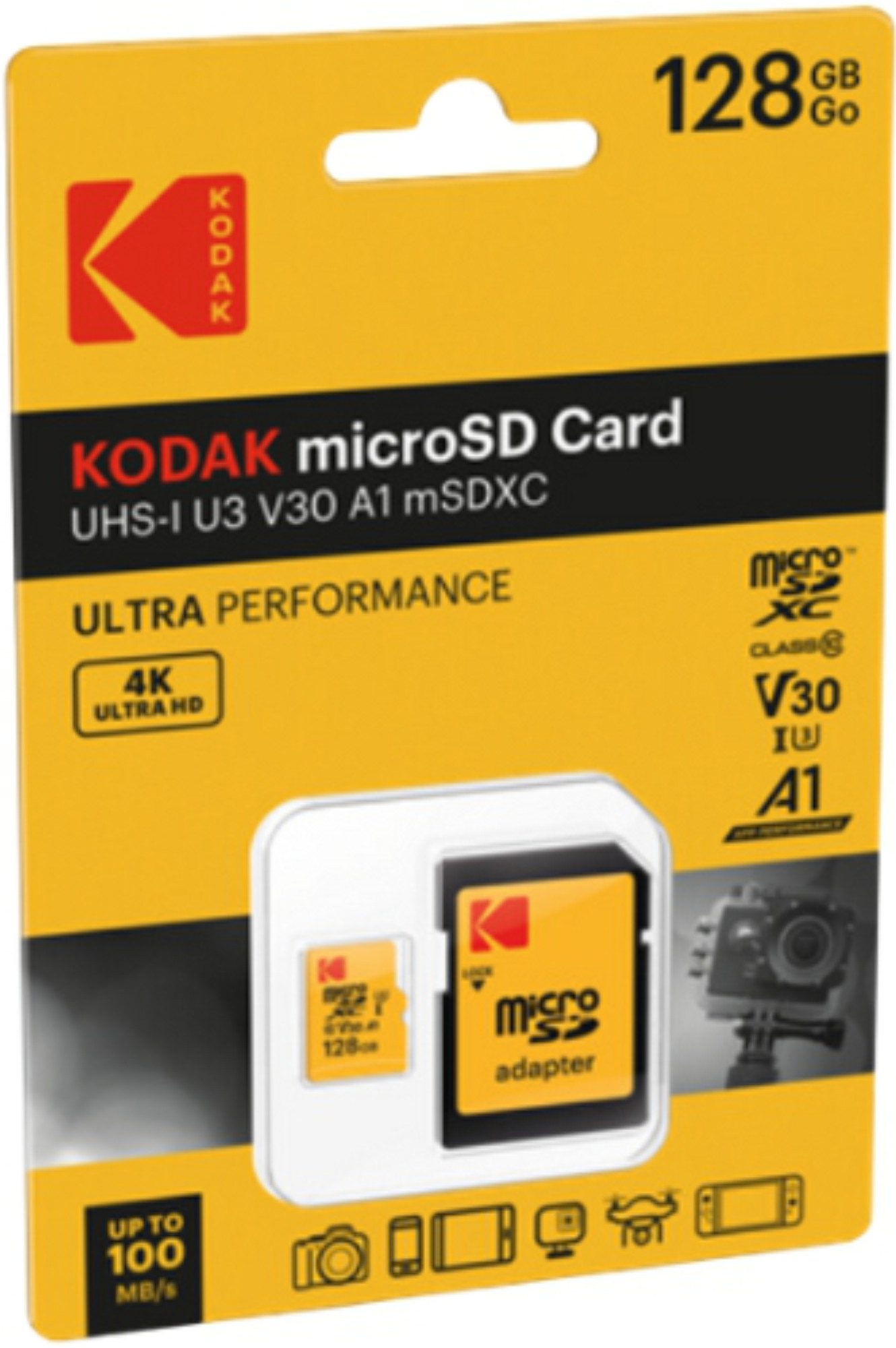 Kodak Kodak microSD Speicherkarte 128 GB (4K) Speicherkarte (128 GB MicroSD (4K) GB)