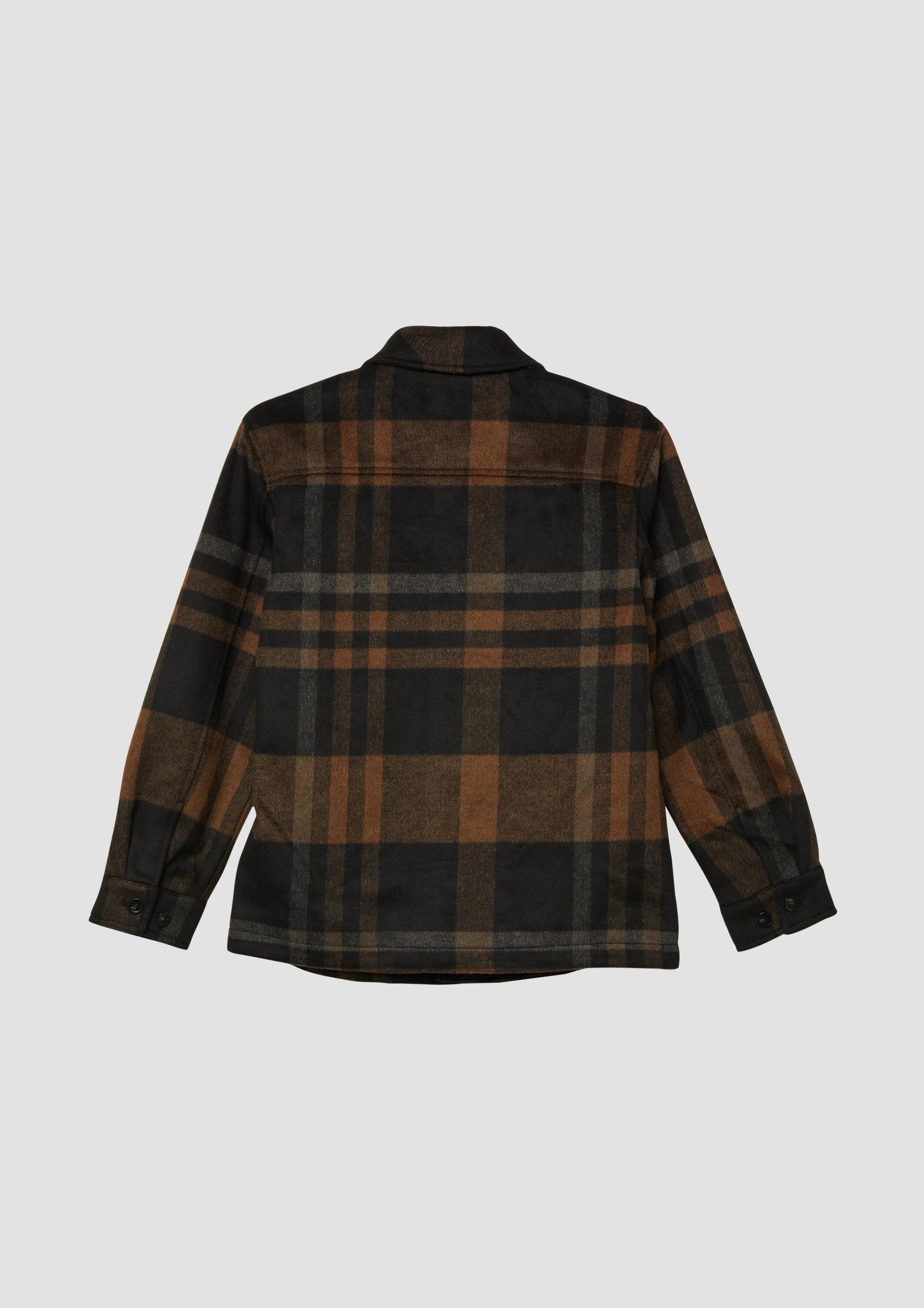 s.Oliver Hemdjacke Indoor-Jacke Gefüttertes Overshirt in Woll-Optik