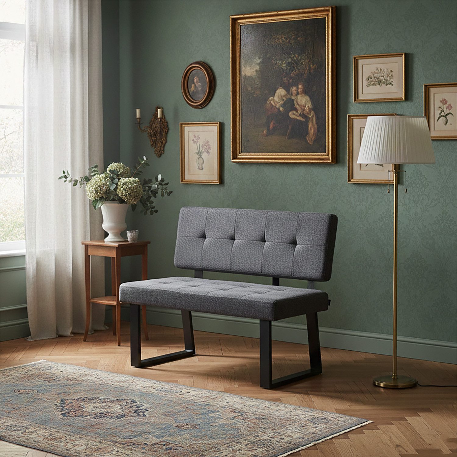 B&D home Essbank SIGFRID (1-St), gepolstert, Metallgestell, mit/ohne Rückenlehne, in 100/120/140/160cm