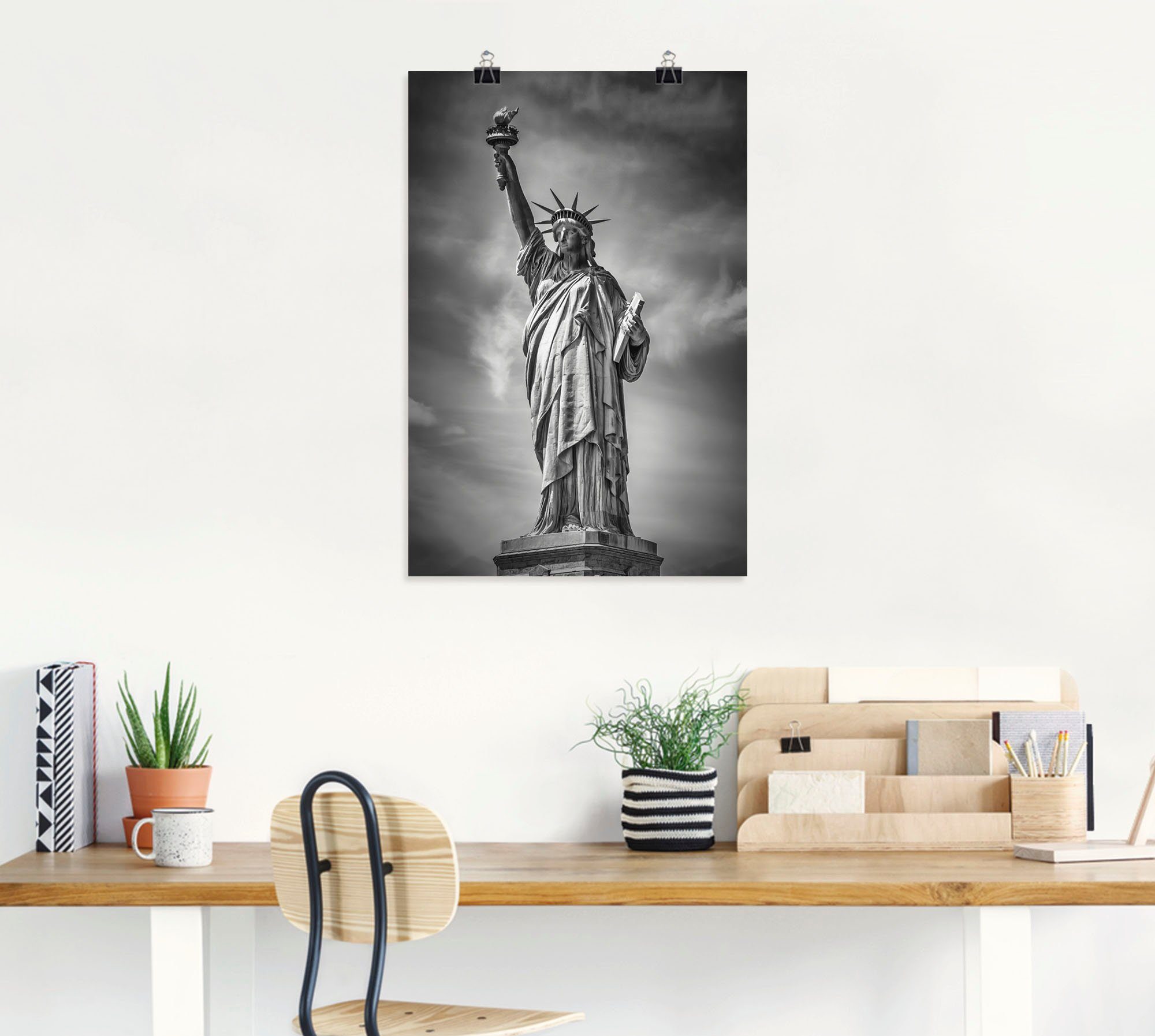 Artland Wandbild New York City Poster (1 Leinwandbild, versch. Größen Wandaufkleber Bilder II, Alubild, Freiheitsstatue in St), als Amerika von oder