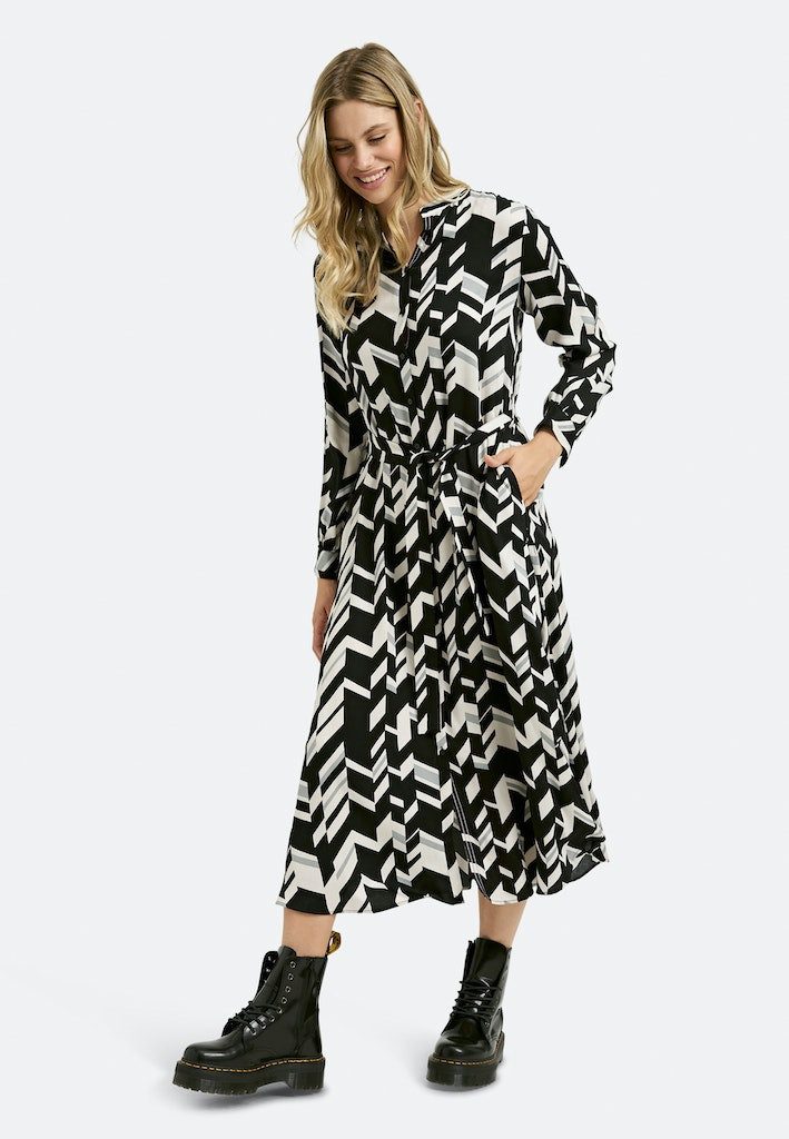 Smith & Soul Cocktailkleid LONG BELT DRESS NATUR PRINT