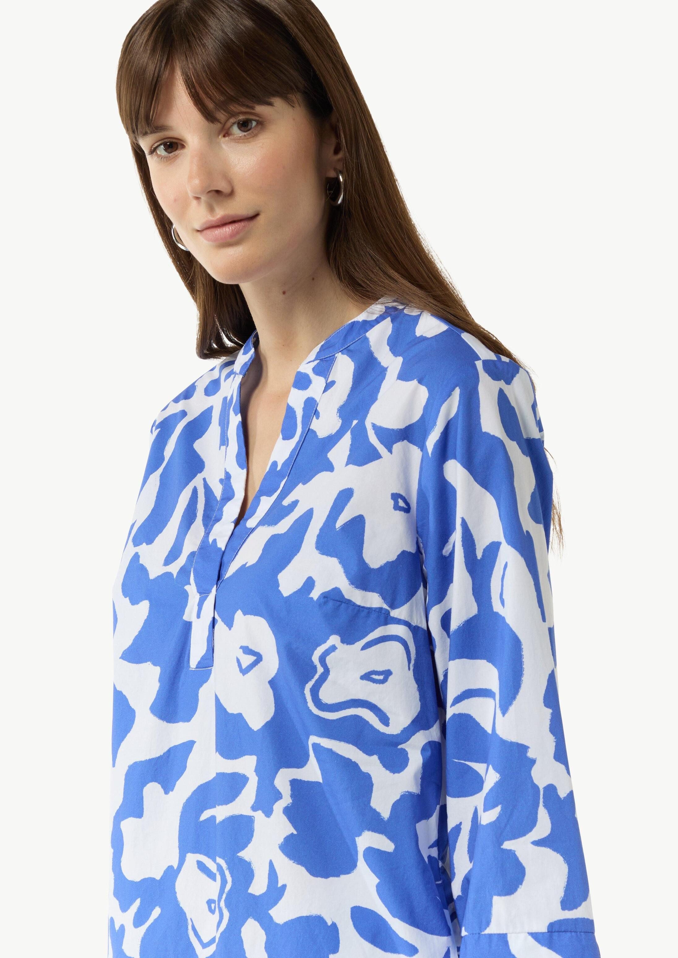 comma Minikleid Kleid Kleid mit Tunika-Ausschnitt und All-over-Print