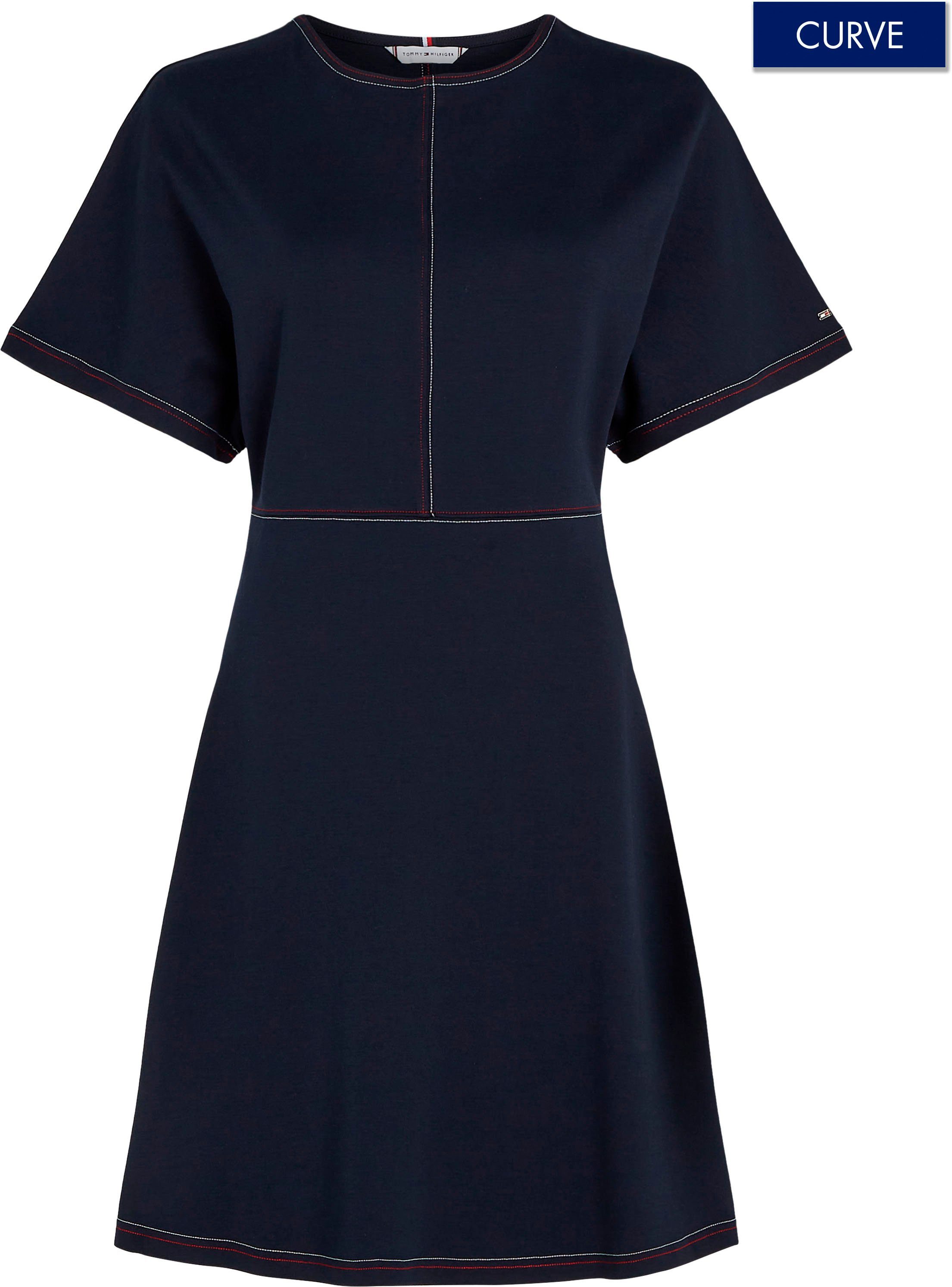 Tommy Hilfiger Curve Blusenkleid CRV GLOBAL STP STITCH F&F DRS SS Große Größen