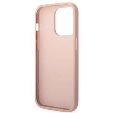 Guess Handyhülle Guess Saffiano Strap Collection Apple iPhone 14 Pro Hard Case Cover Schutzhülle Pink