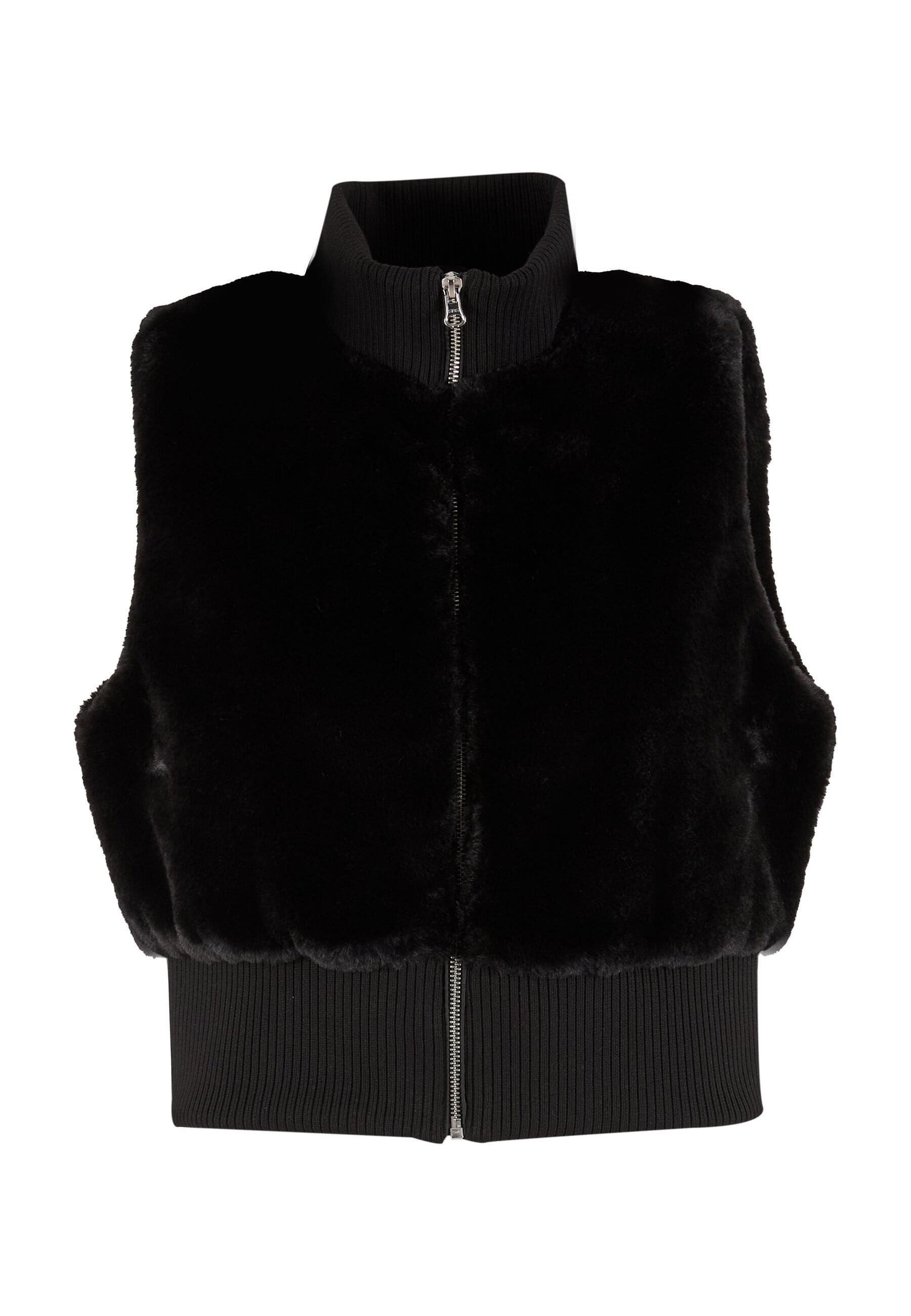 URBAN CLASSICS Steppweste Urban Classics Ladies Cropped Faux Fur Vest