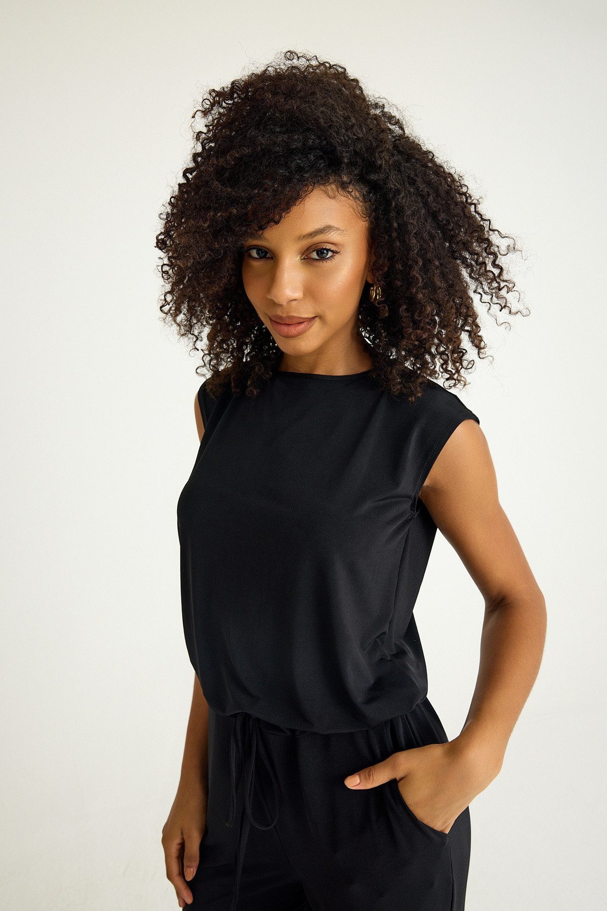 fashionshowcase Overall Overall Eleganter Damen Jumpsuit aus Stretch-Jersey Einteilig