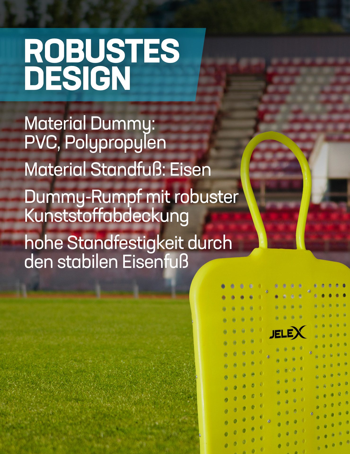 JELEX Freistoßmauer "Defender" Freistoß-Trainingsdummy 5er-Set, einzeln aufstell- und positionierbar