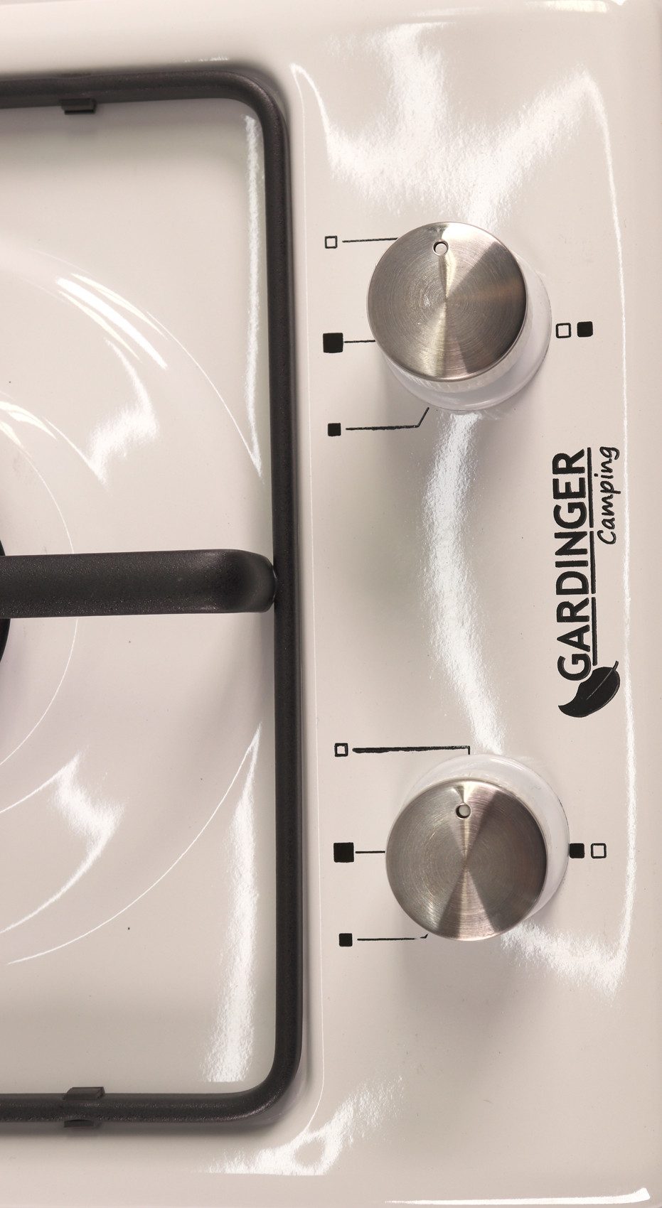 GARDINGER Gaskocher Gaskocher prime zweiflammig weiß Zündsicherung Piezozündung 30 mbar, 1x großer Brenner 3 kW, 1x mittlerer Brenner 1,75 kW