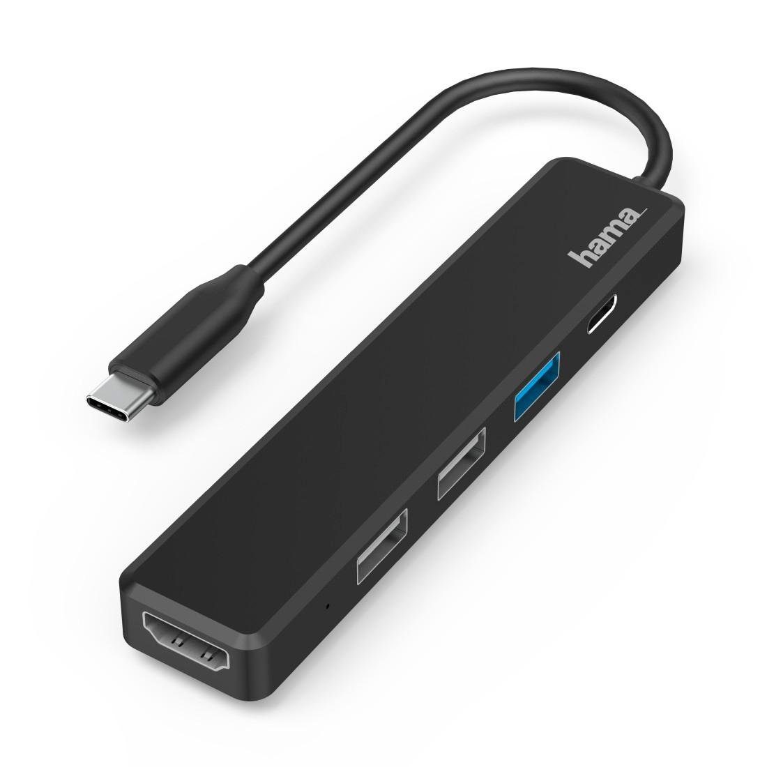 Hama Laptop-Dockingstation USB-C®-Hub, Multiport, 5 Ports, 3x USB-A, USB-C®, HDMI™ 00200117, inkl. Ladefunktion, USB-C® Power Delivery