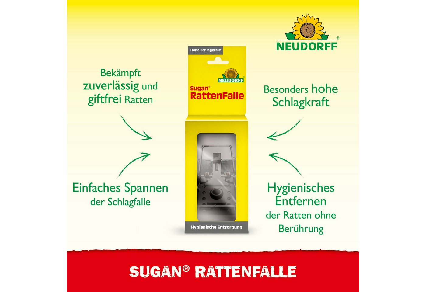 Thumbnail - Neudorff Schlagfalle Sugan RattenFalle 1 Stk. Giftfrei, einfach zu reinigen