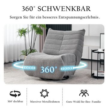 MODFU TV-Sessel mit Massage und Wärmefunktion (Elektrischer Massagesessel, Fernsehsessel, Drehsessel), mit 360° Drehfunktion und Timer, Fernbedienung