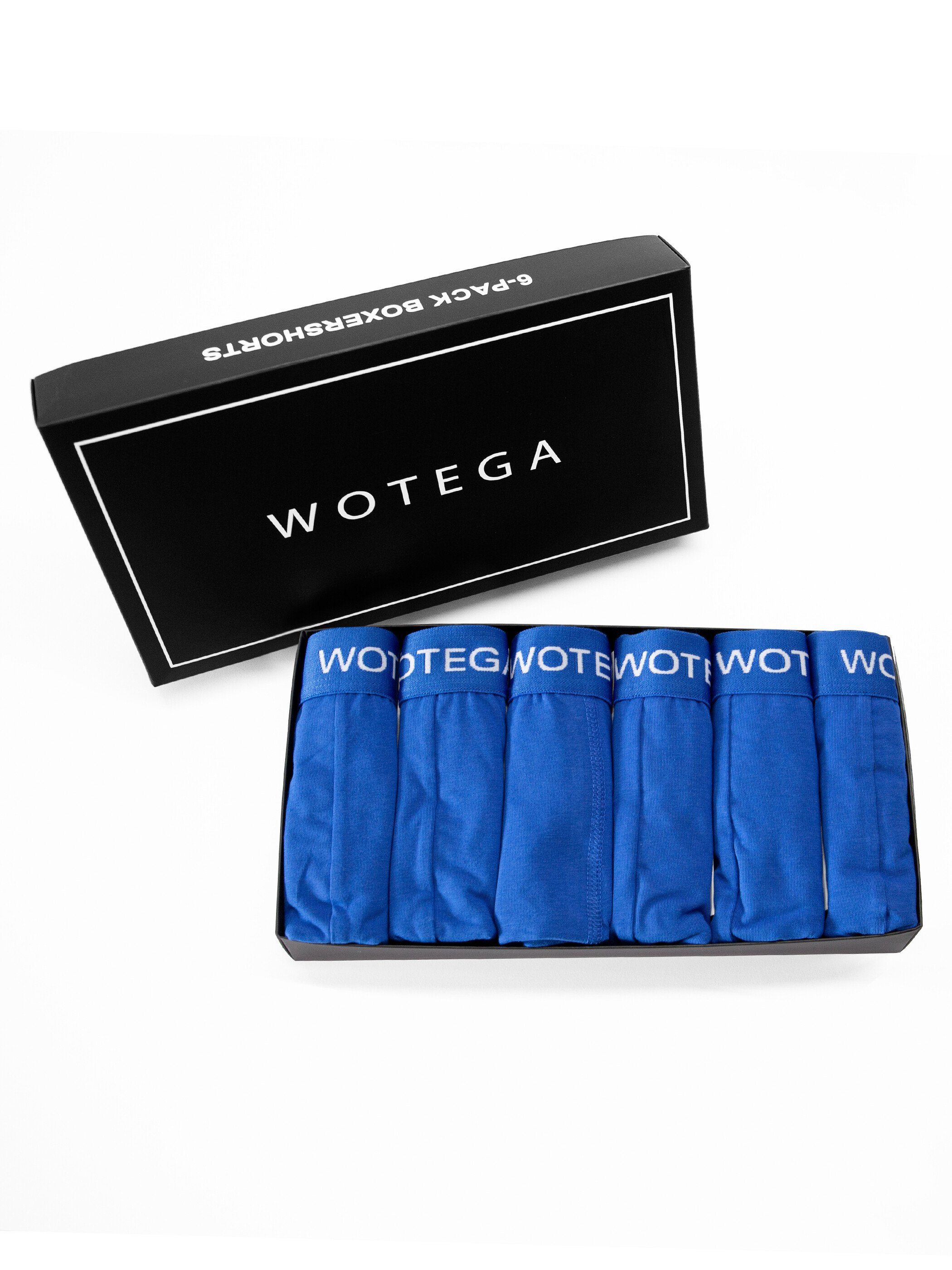 Joe (Spar-Packung, 6er-Pack) Baumwoll (Strong WOTEGA 6er 184051) Pack Unterhosen Blau im Blue bequeme Boxershorts