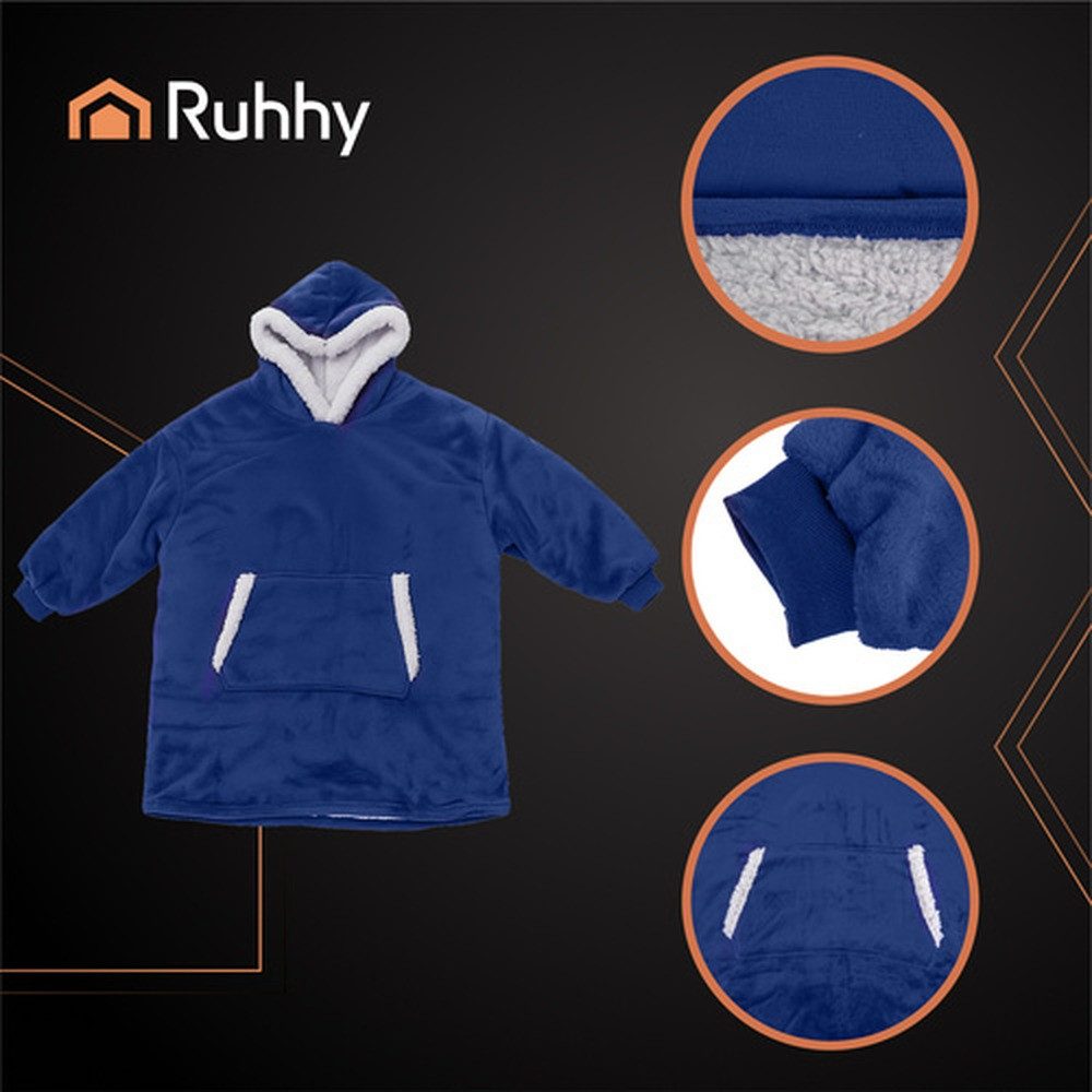 Longpullover Decken-Sweatshirt XXL-Hoodie