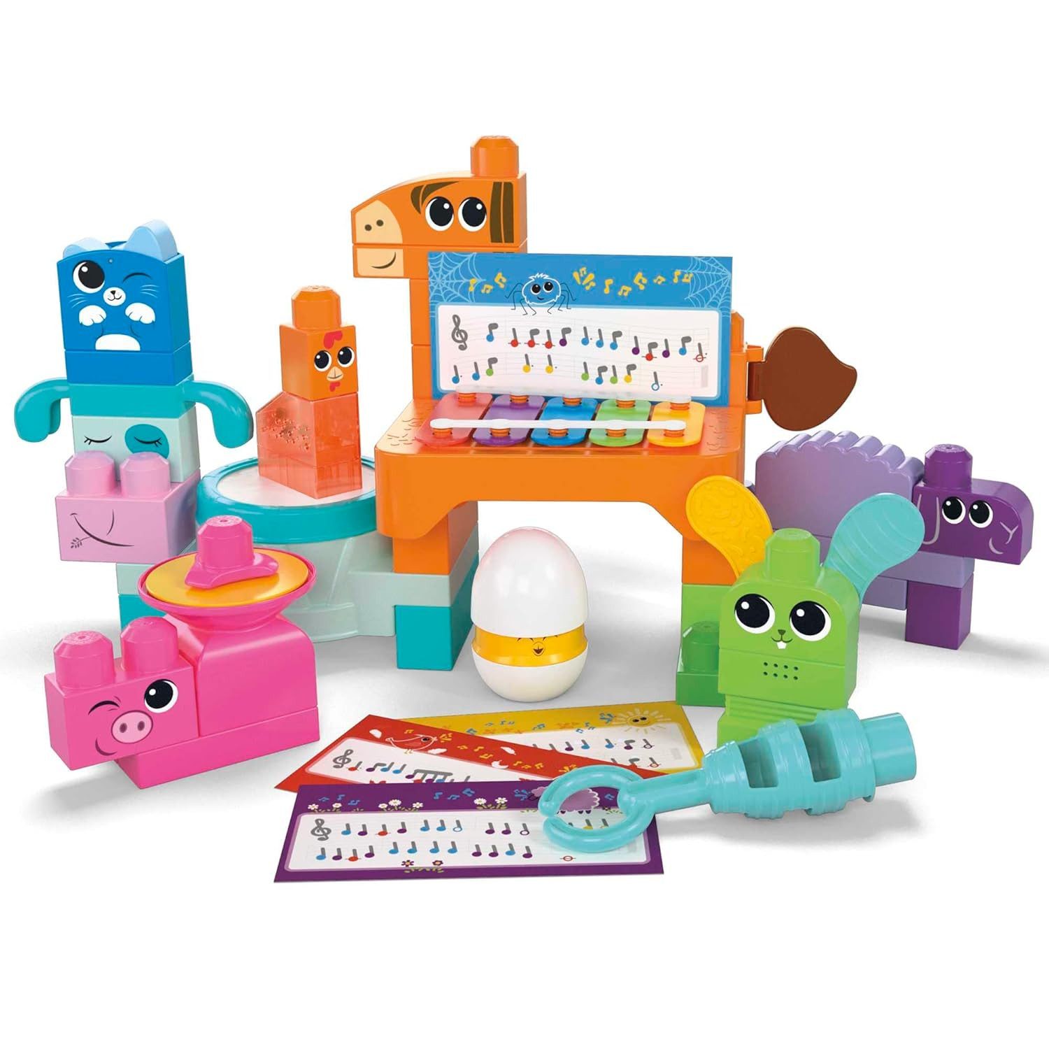 Mattel® Lernspielzeug MEGA Blocks Fisher-Price Bauspielzeugset Bauernhof Bauklötze 1+ HPB46