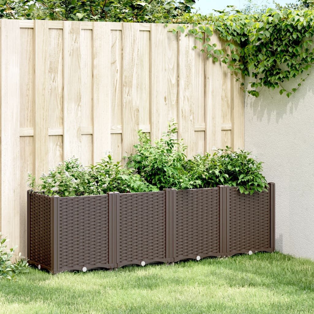 vidaXL Blumentopf Pflanzkübel Braun 160x40x53 cm PP (1 St)