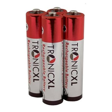 TronicXL Akkus AAA Akku für Fernbedienung Wanduhr Radio Taschenlampe Spielzeug Batterie, (4 St)