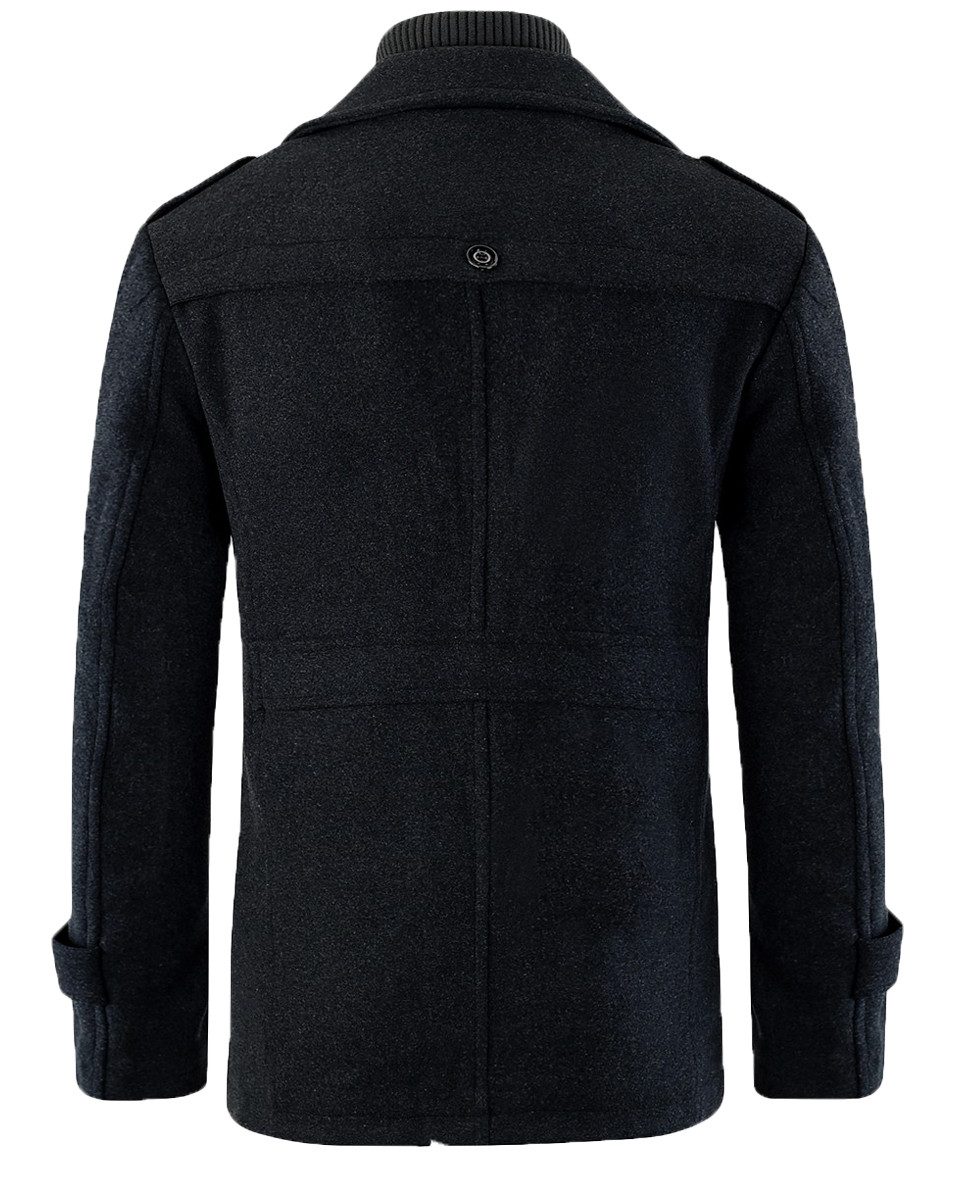Allthemen Kurzmantel Herren Wollmix Mantel mit abnehmbarem Reverskragen günstig online kaufen