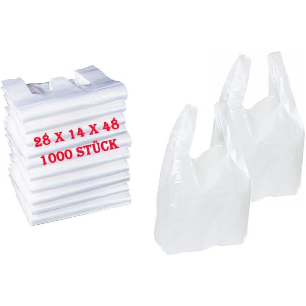 Lauroo Tragetasche Hemdchentragetaschen Weiß 28x14x48 cm - 1000 Stück (1000 günstig online kaufen