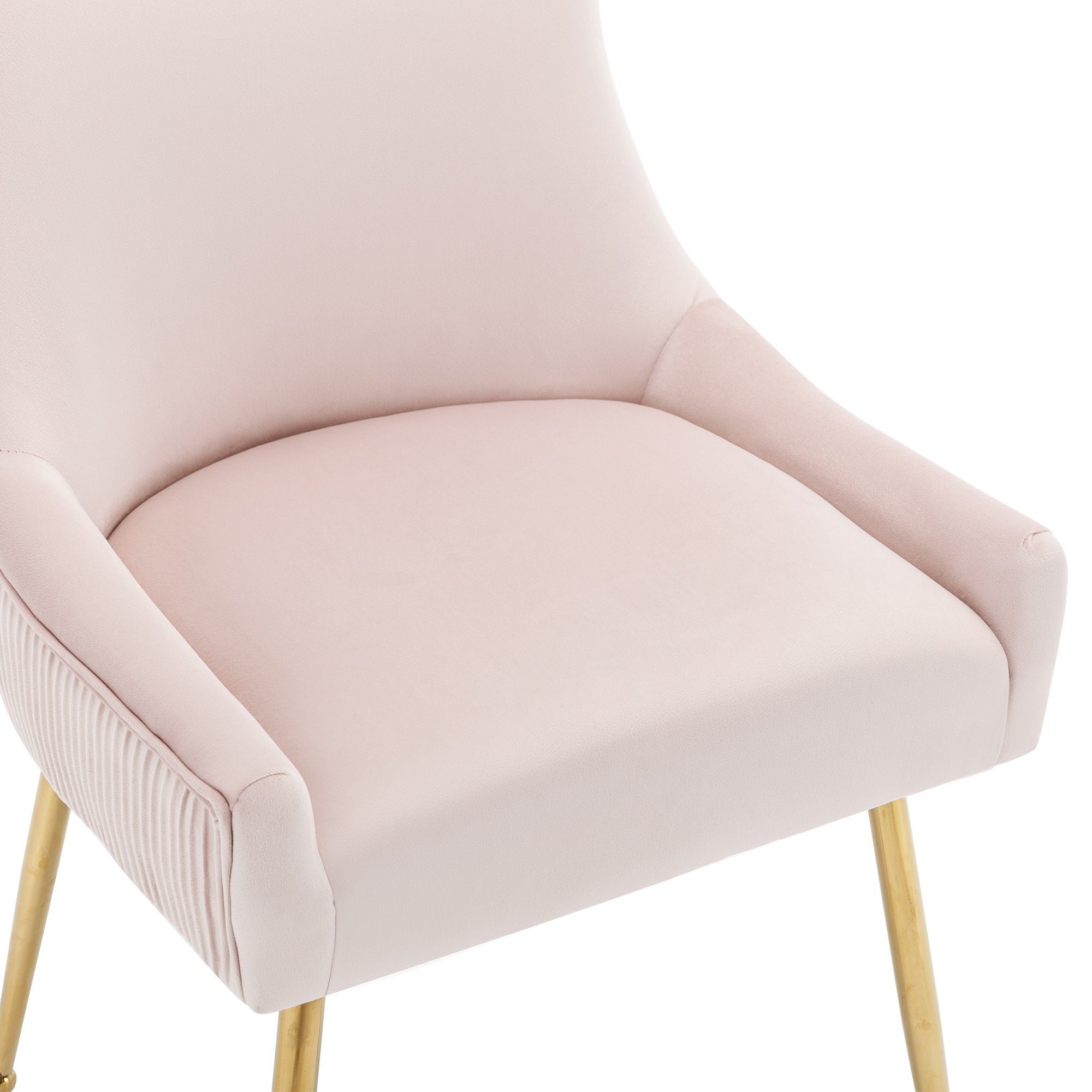 Polsterstühle Loungesessel Esszimmerstuhl Metallbeine Moderner Rosa Wohnzimmerstuhl goldfarben mit St), | Rückenlehne Samt, (1 REDOM