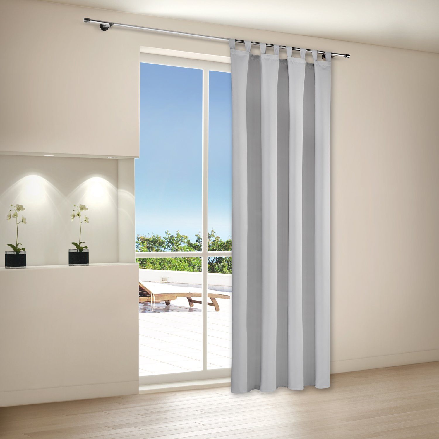 Gerster Vorhang ELA Elegante Vorhänge mit Schlaufen verdunkelnd (1 St), Schlaufen, verdunkelnd