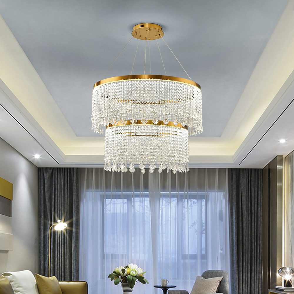 Eurohandisplay LED Pendelleuchte LED Pendelleuchte Hängelampe Fernbedienung dimmbar Farbton steubar, LED fest integriert, Kaltweiß- bis Warmweiß, Lichtfarbe und – Bild 4 von 5