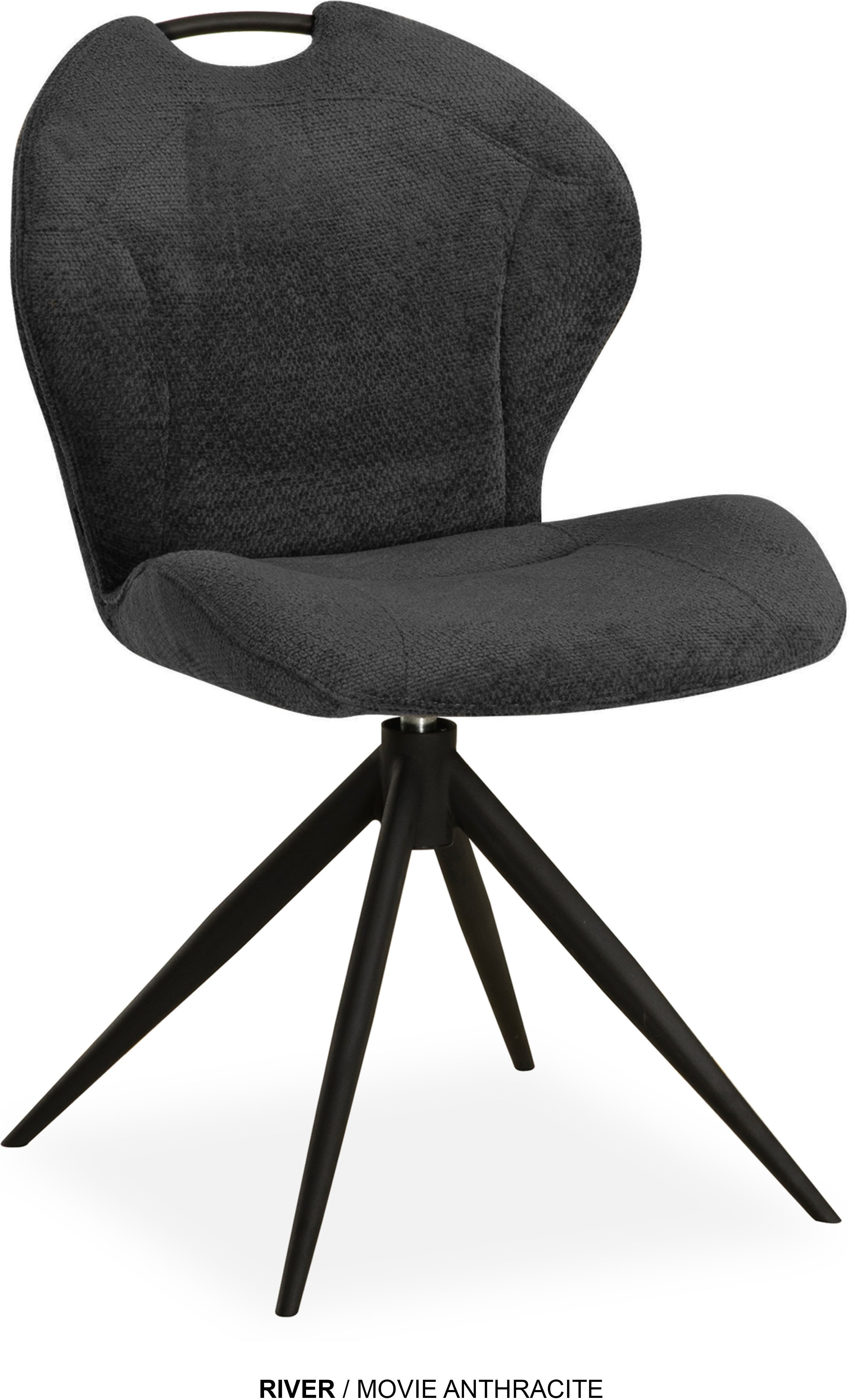 OMG Design Esszimmerstuhl River (Set, 1 St), Drehstuhl mit auto-return, mit Handgriff