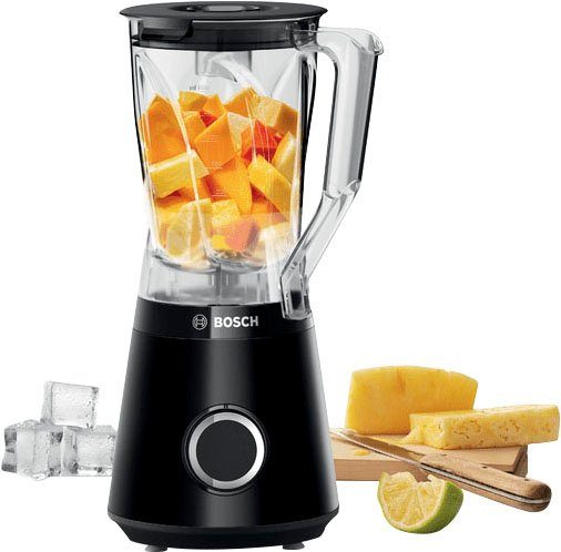 BOSCH Standmixer VitaPower Serie 4 MMB6141B, 1,5 Liter Behälter, 30.000 U/Min, schwarz, 1200 W, Behälter aus Tritan, 4 Edelst.Klingen, Kabelstaufach, Made in Europe