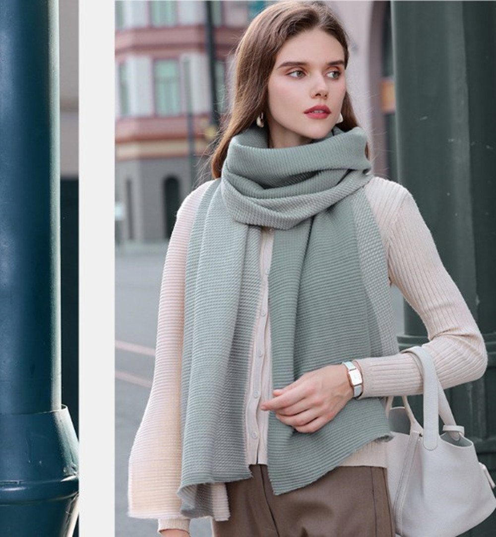 XDeer Modeschal Damen Schal,XL Winter Schal Poncho Qualität, zweiseitige feine Linie,Damen Halstuch Geschenk für Frauen in verschiedenen Farben green1