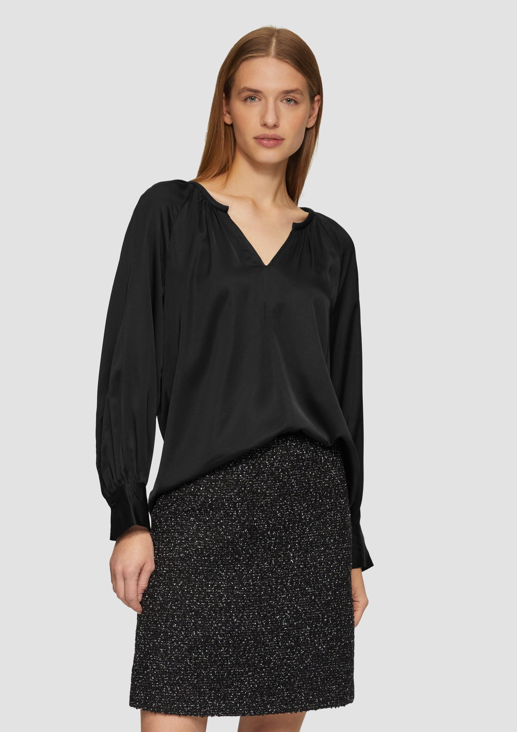 s.Oliver Langarmbluse Bluse Satinbluse im Relaxed günstig online kaufen
