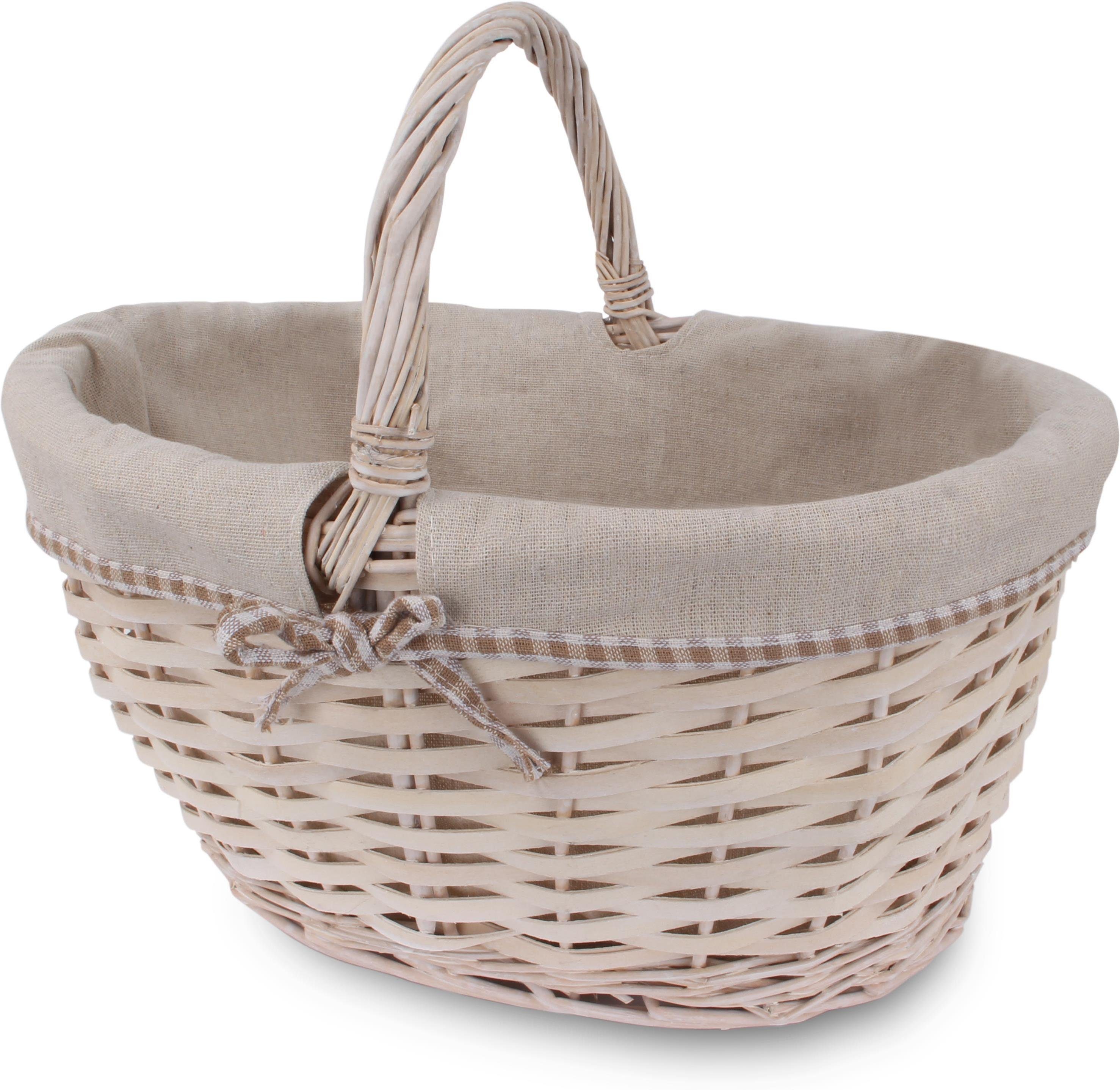 normani Einkaufskorb Weidenkorb mit Henkel Lovely Willow, 15 l, dekorativer Korb aus Geflecht