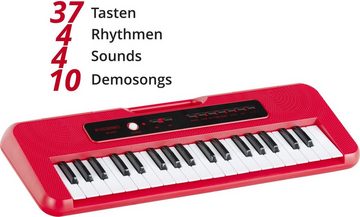 McGrey Spielzeug-Musikinstrument KK-2501 Kinderkeyboard Rot, mit 4 Klangfarben, 4 Begleitrhythmen - 10 Demosongs & Aufnahmefunktion