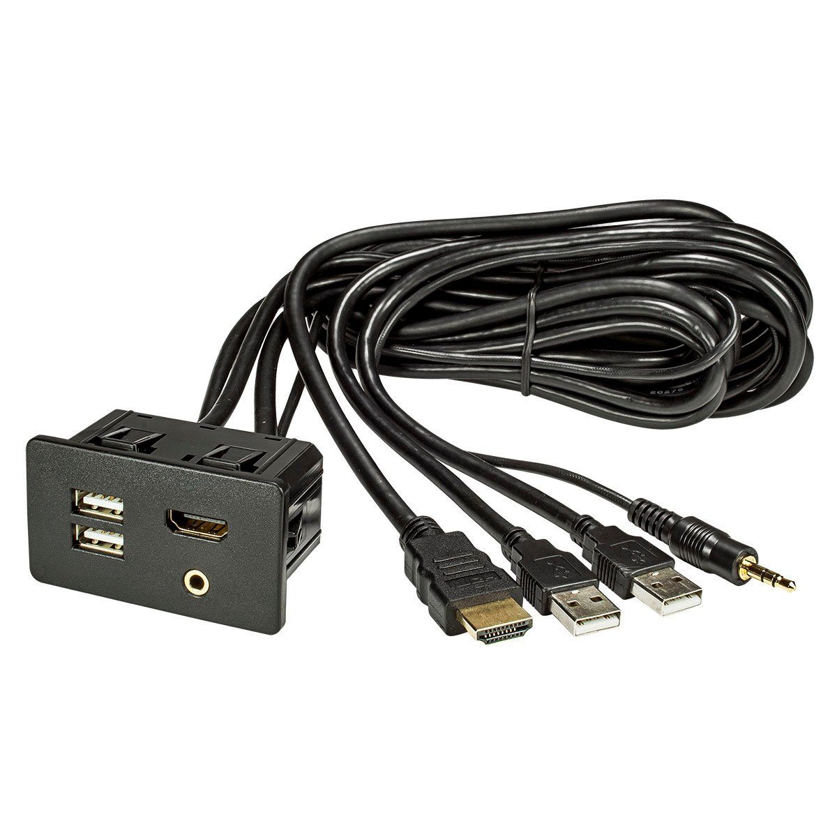 tomzz Audio USB 2.0 Typ A + HDMI + AUX Einbaubuchse Steckdose Einbau mit 180cm Kab KFZ Adapter