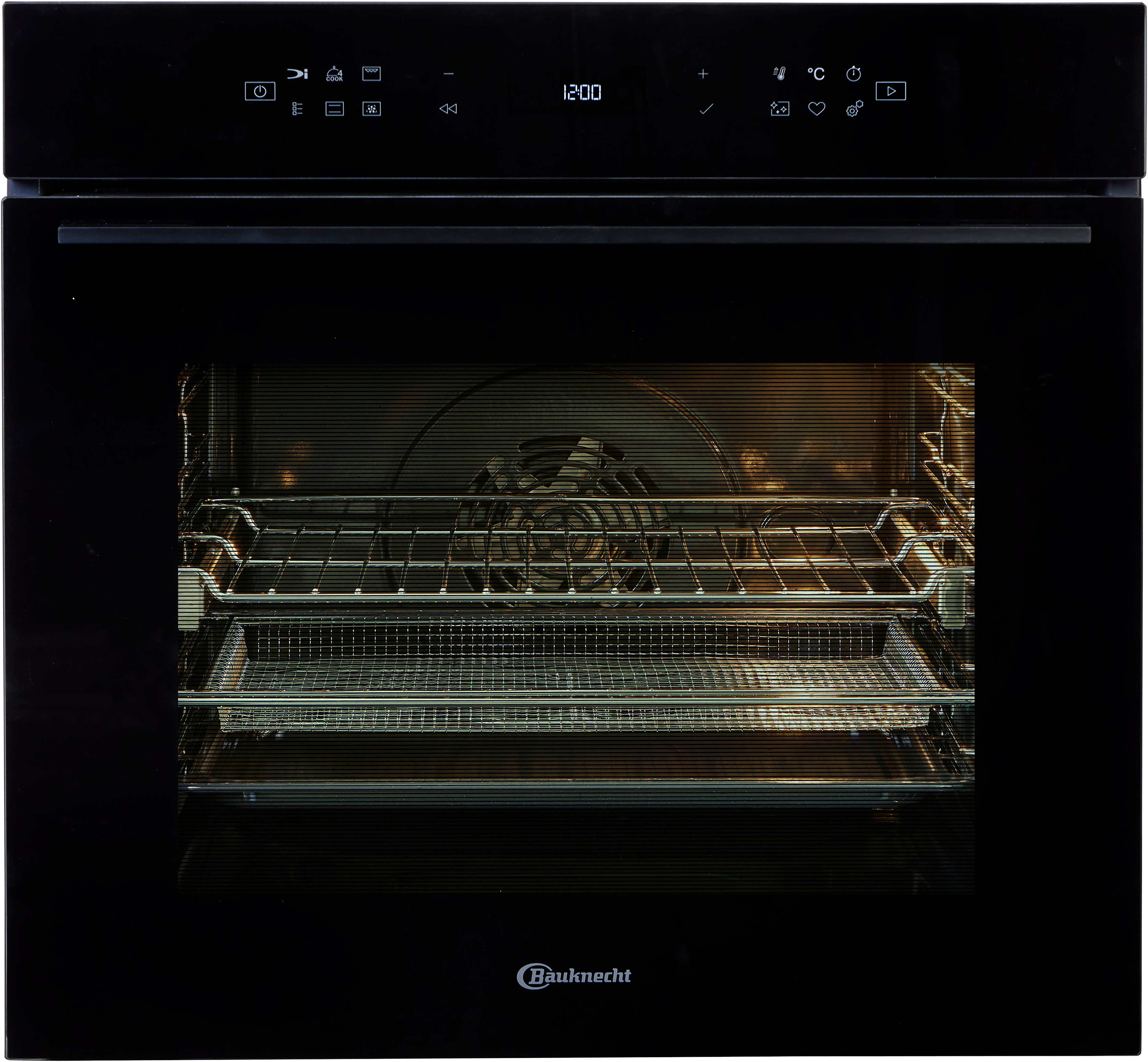 BAUKNECHT Backofen BBI7 310C PIZZA, mit 1-fach-Teleskopauszug, Pyrolyse-Selbstreinigung, Restaurant-Pizza daheim: 310°C Pizza-Funktion inkl. Pizzastein