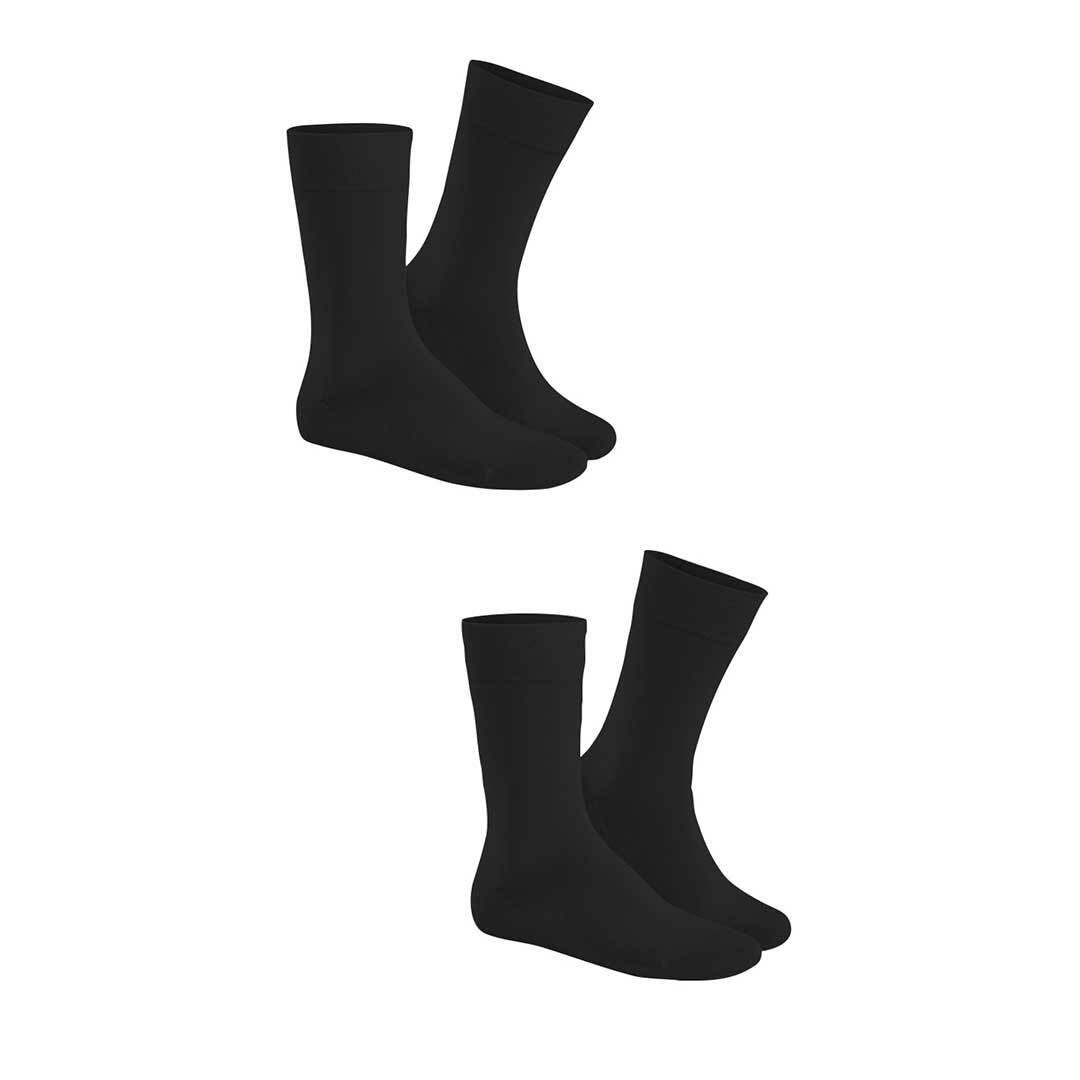 Hudson Basicsocken ONLY 2-PACK (2-Paar) Klassische Herren Socken im Doppelpack Black 0005 | Socken