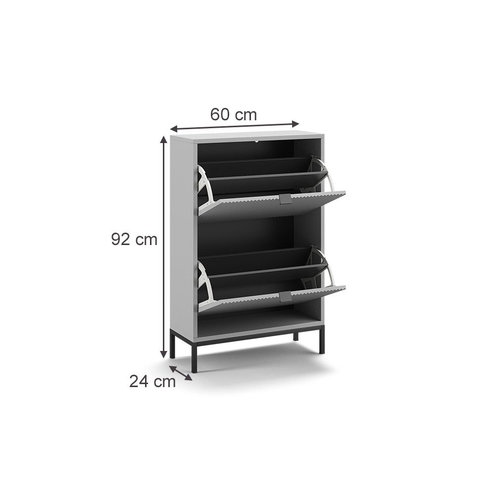 Vicco Schuhkipper Eliza, Grau, 60 x 92 cm mit 2 Klappschubladen (1 St)