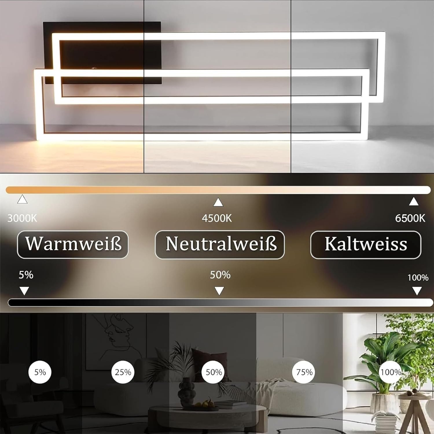 Nettlife LED Deckenleuchte Schlafzimmer Holz Schwarz günstig online kaufen