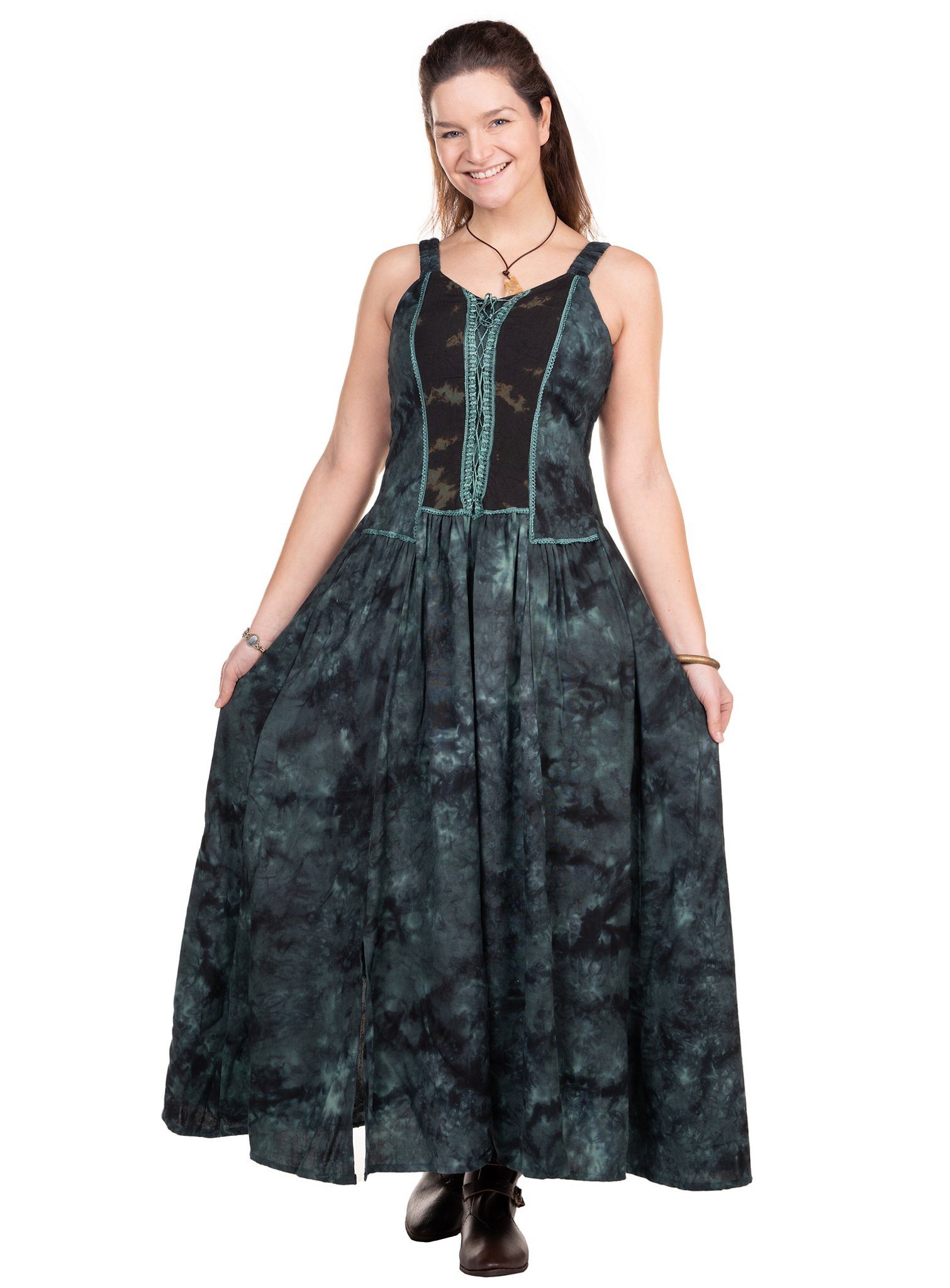 Metamorph Hexen-Kostüm Langes Mittelalter Sommerkleid blau, Hochwertige und authentische Mittelalterkleidung zu unschlagbar günst